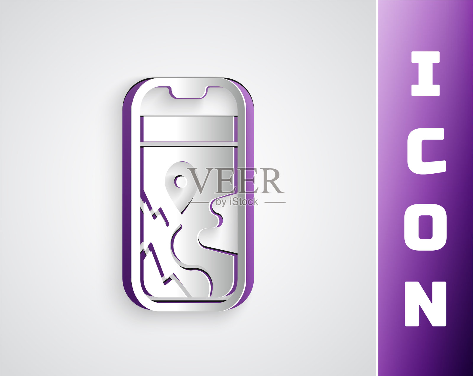 剪纸信息图形城市地图导航图标图标素材