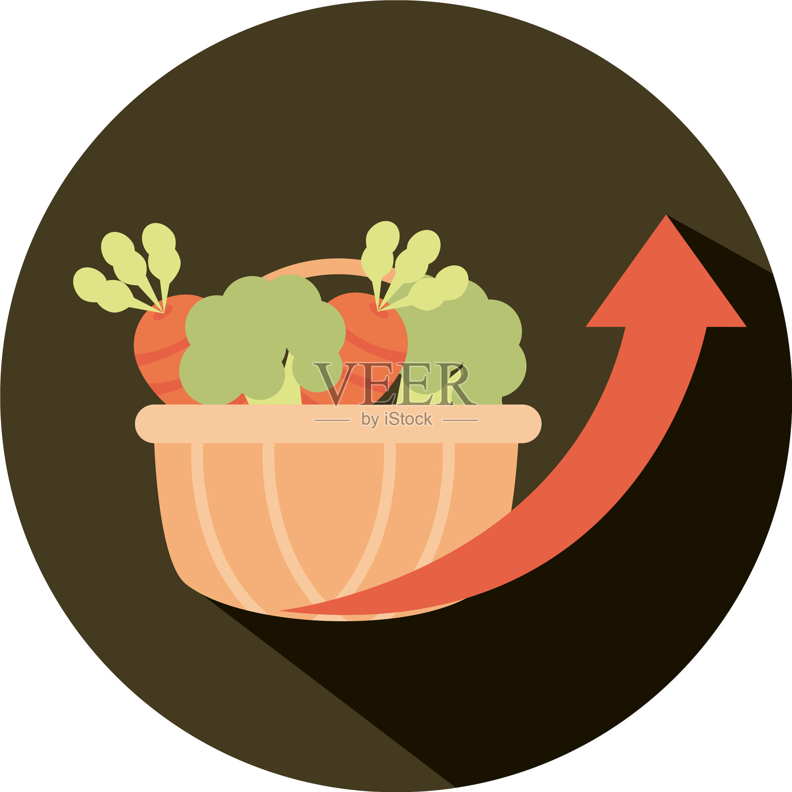 新鲜的蔬菜在购物篮市场上出售设计元素图片