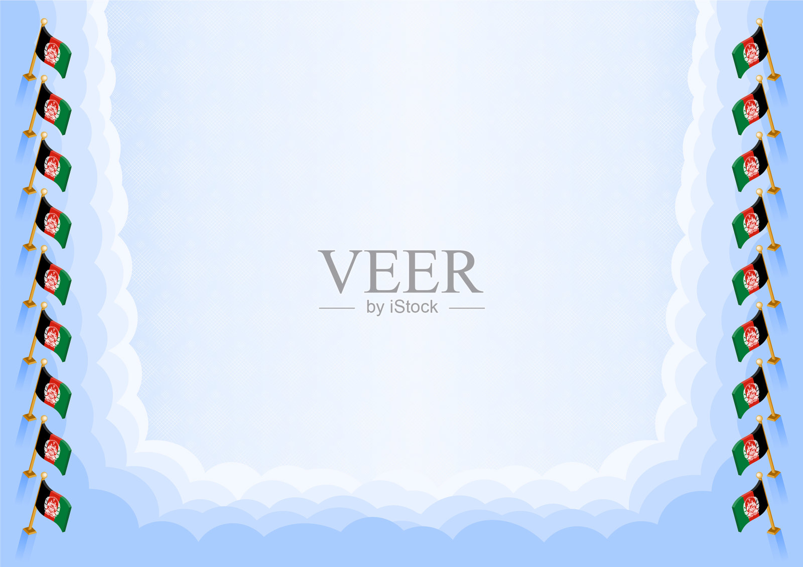 水平框架和边界与阿富汗国旗插画图片素材