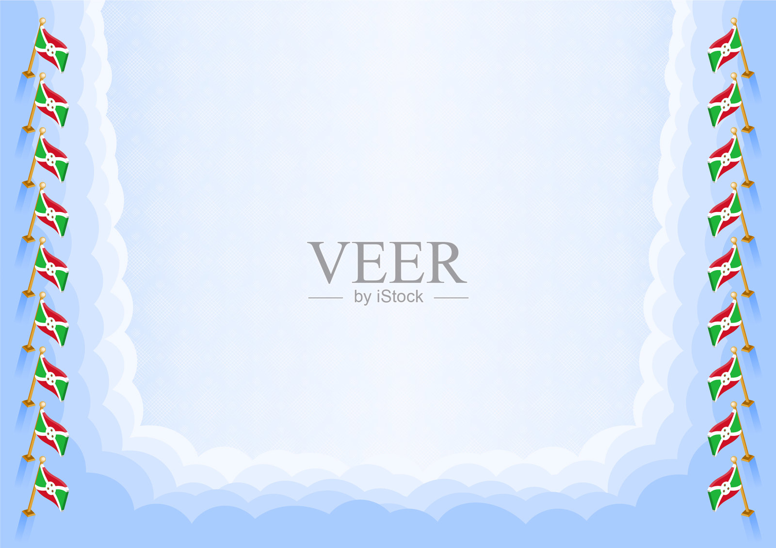 水平框架和边界与布隆迪国旗插画图片素材