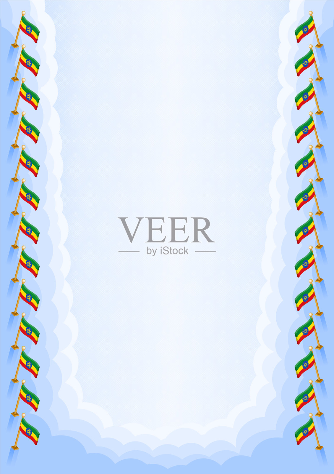 垂直框架和边界与埃塞俄比亚国旗插画图片素材