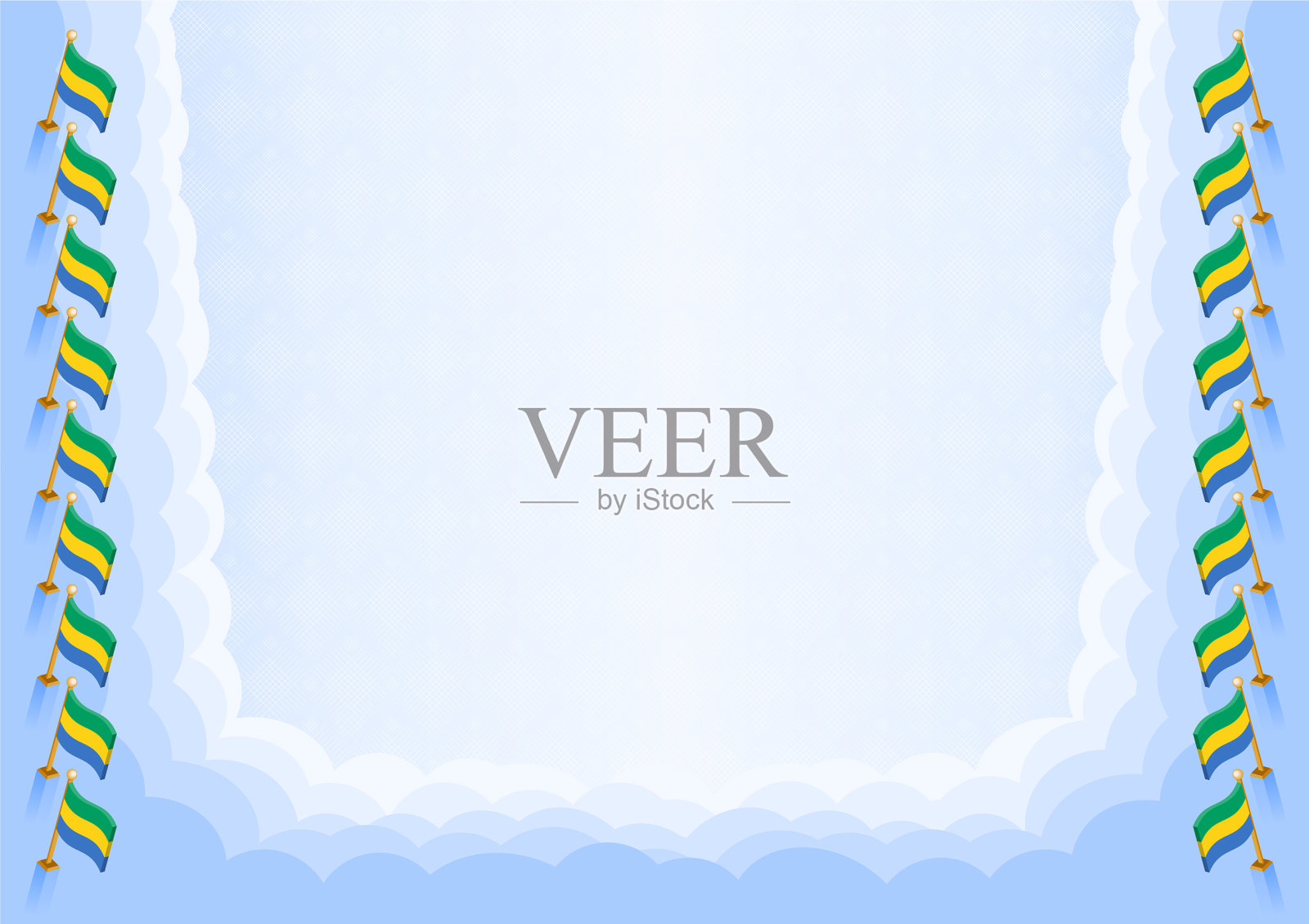 水平框架和边框加蓬国旗插画图片素材