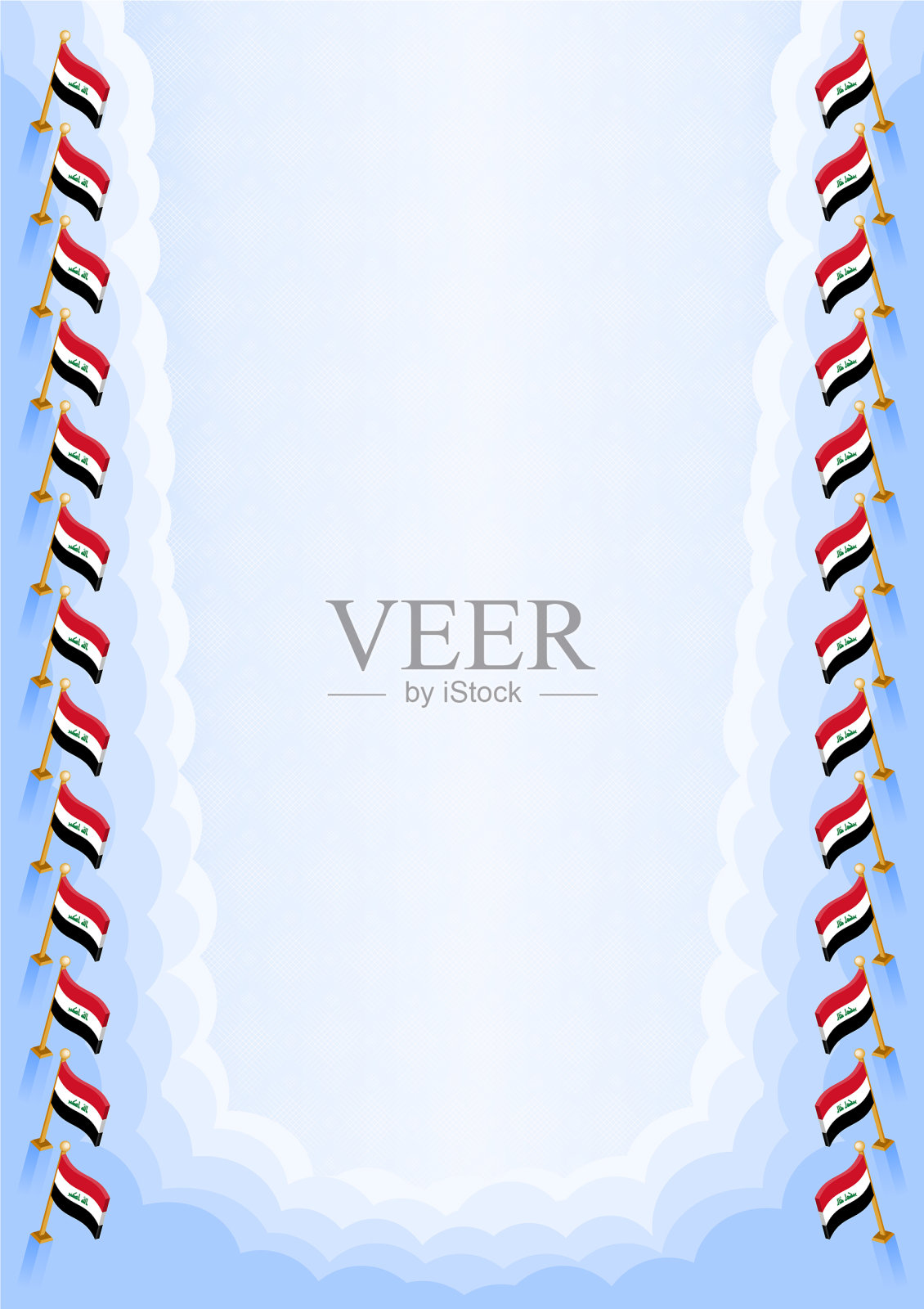 垂直框架和伊拉克国旗边界插画图片素材