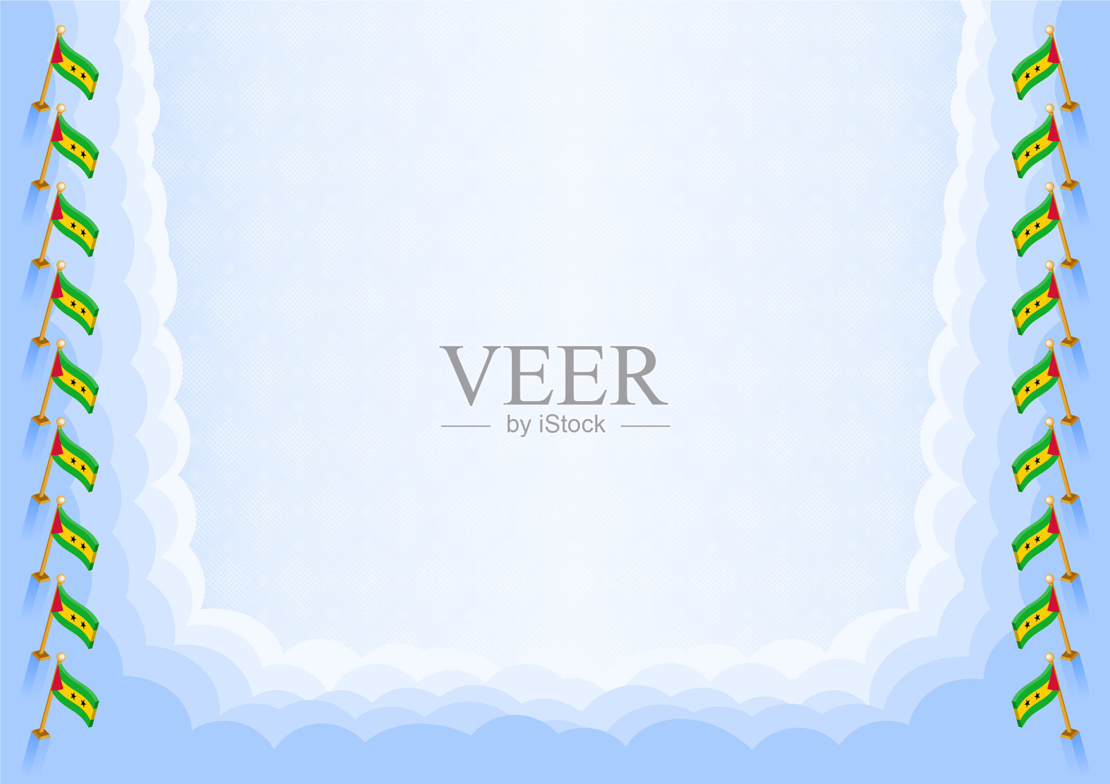 框架和边框上有圣托马斯和王子旗插画图片素材