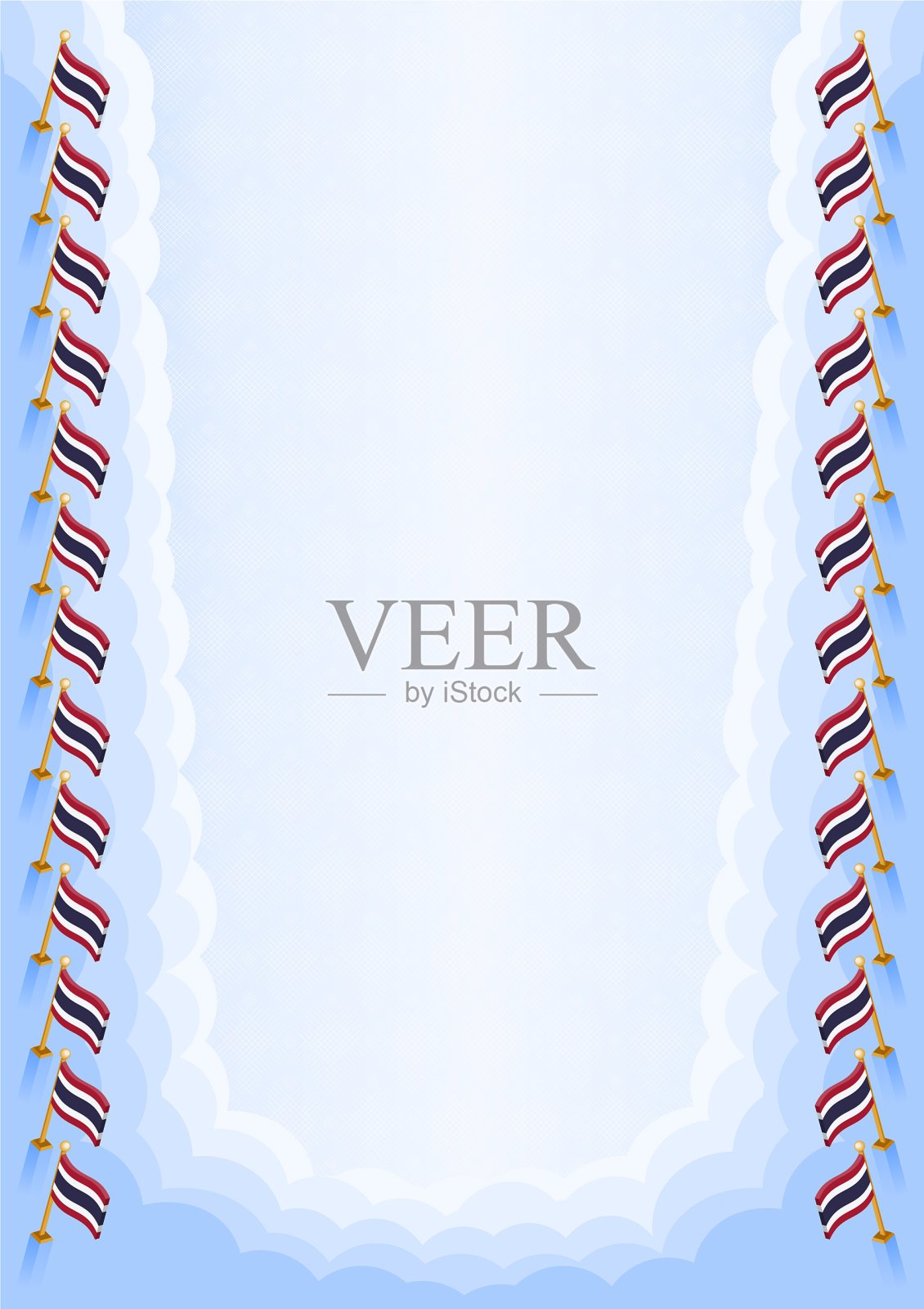 垂直框架和边界与泰国国旗插画图片素材