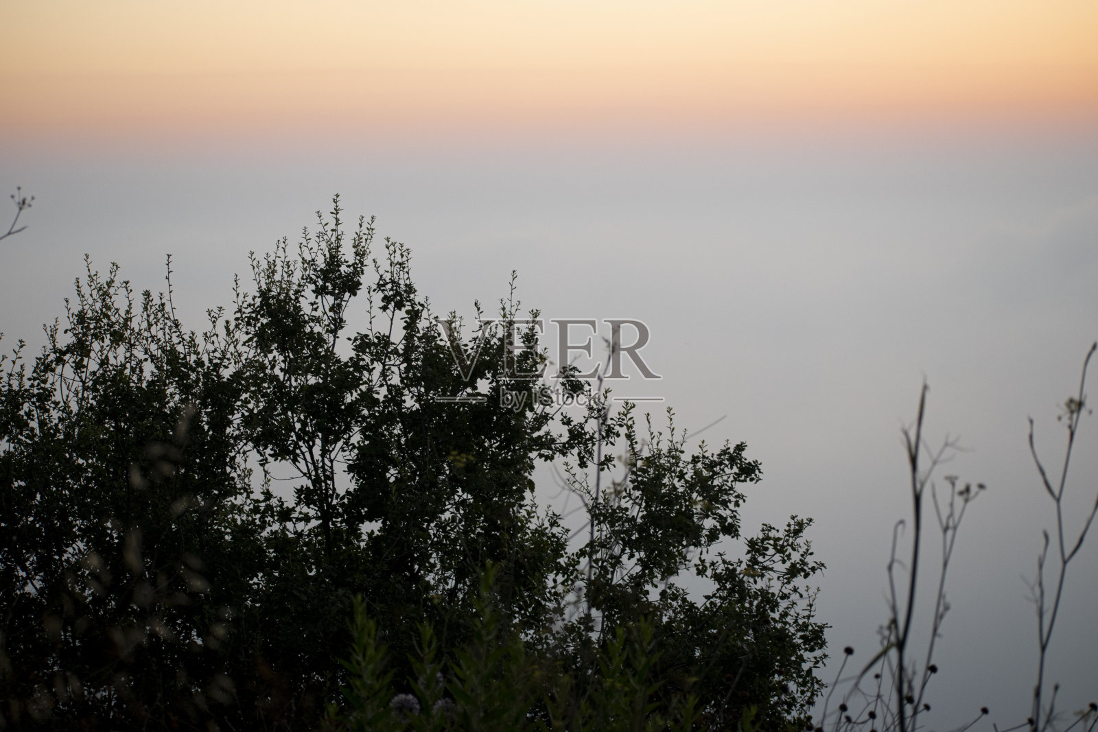 日落时分的海平面天空云彩景观照片摄影图片