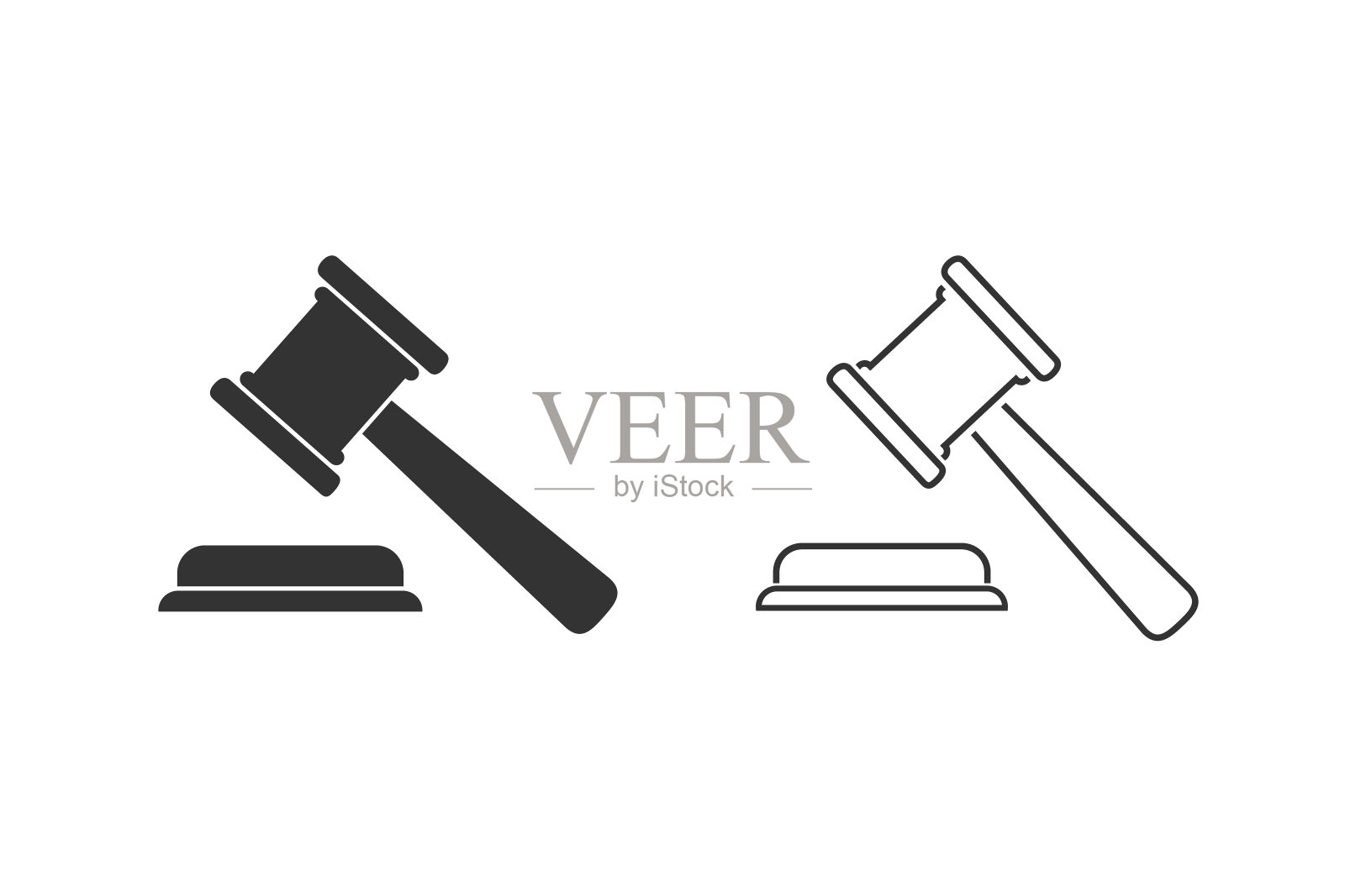 扁平风格的公正判决图标插画图片素材