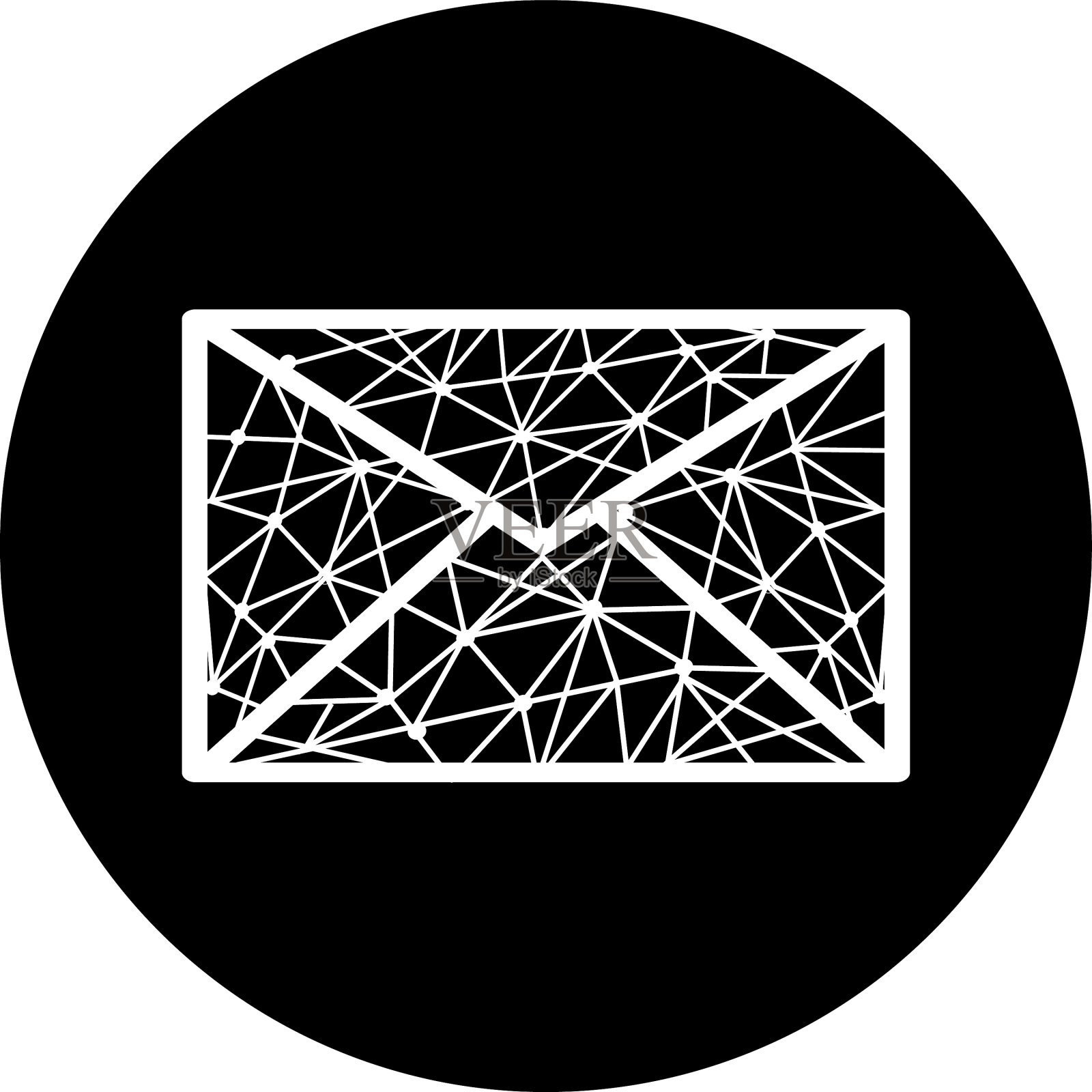 电子邮件在黑色圆圈图标图标素材