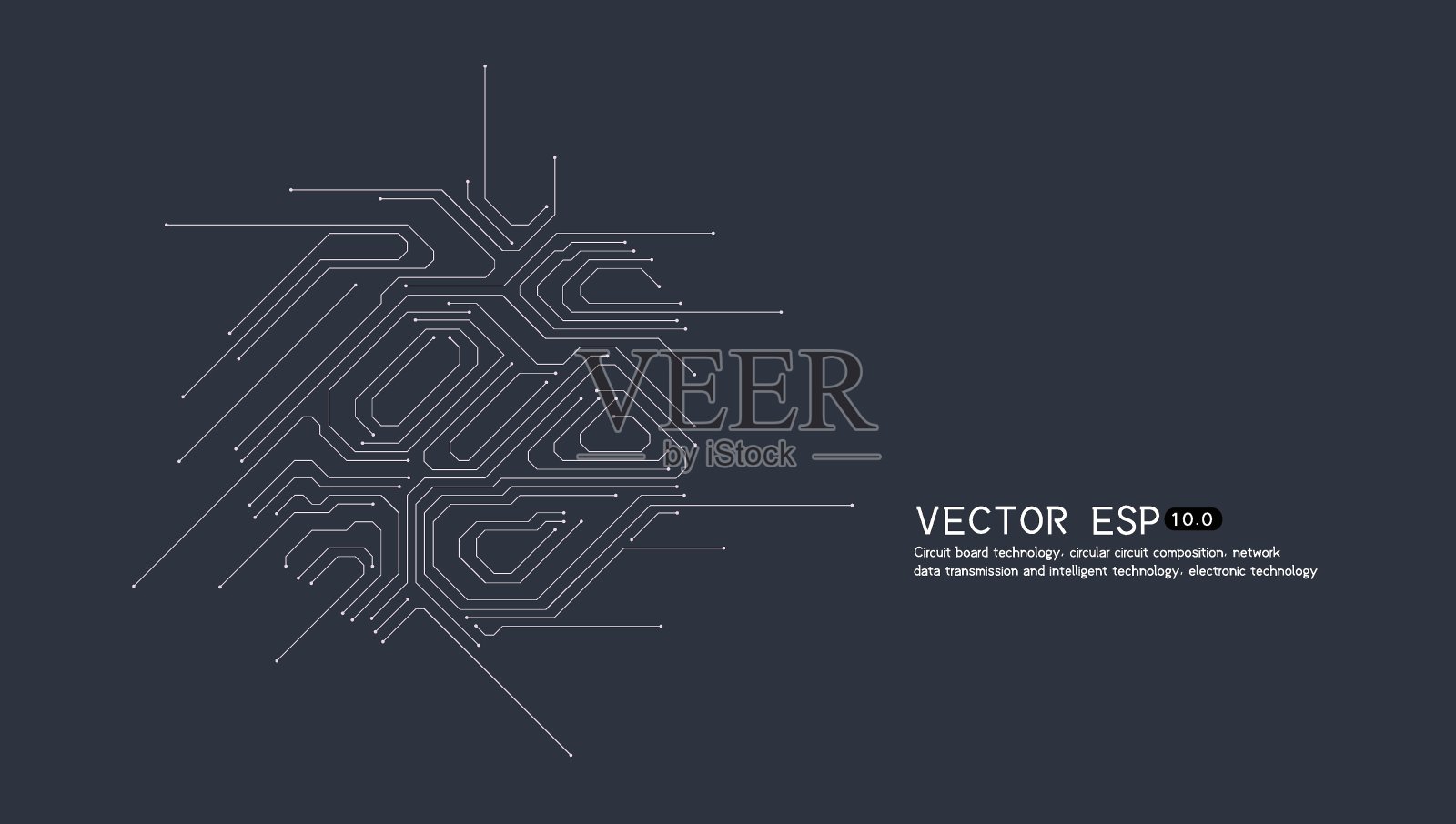 环形电路图由线路、网络连接和数据传输组成插画图片素材