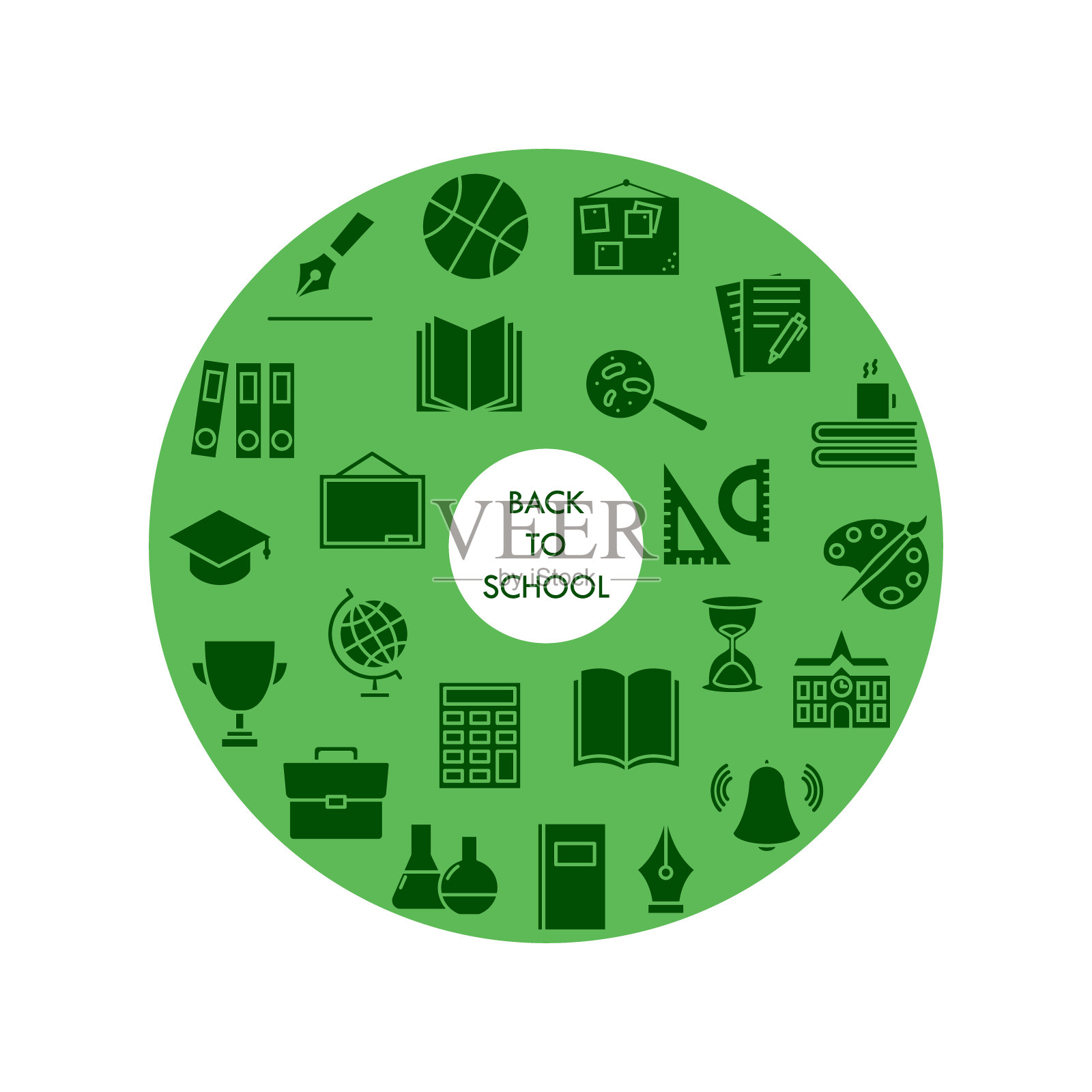 学校和教育图标集。标志、象形文字、设计信息图形元素插画图片素材