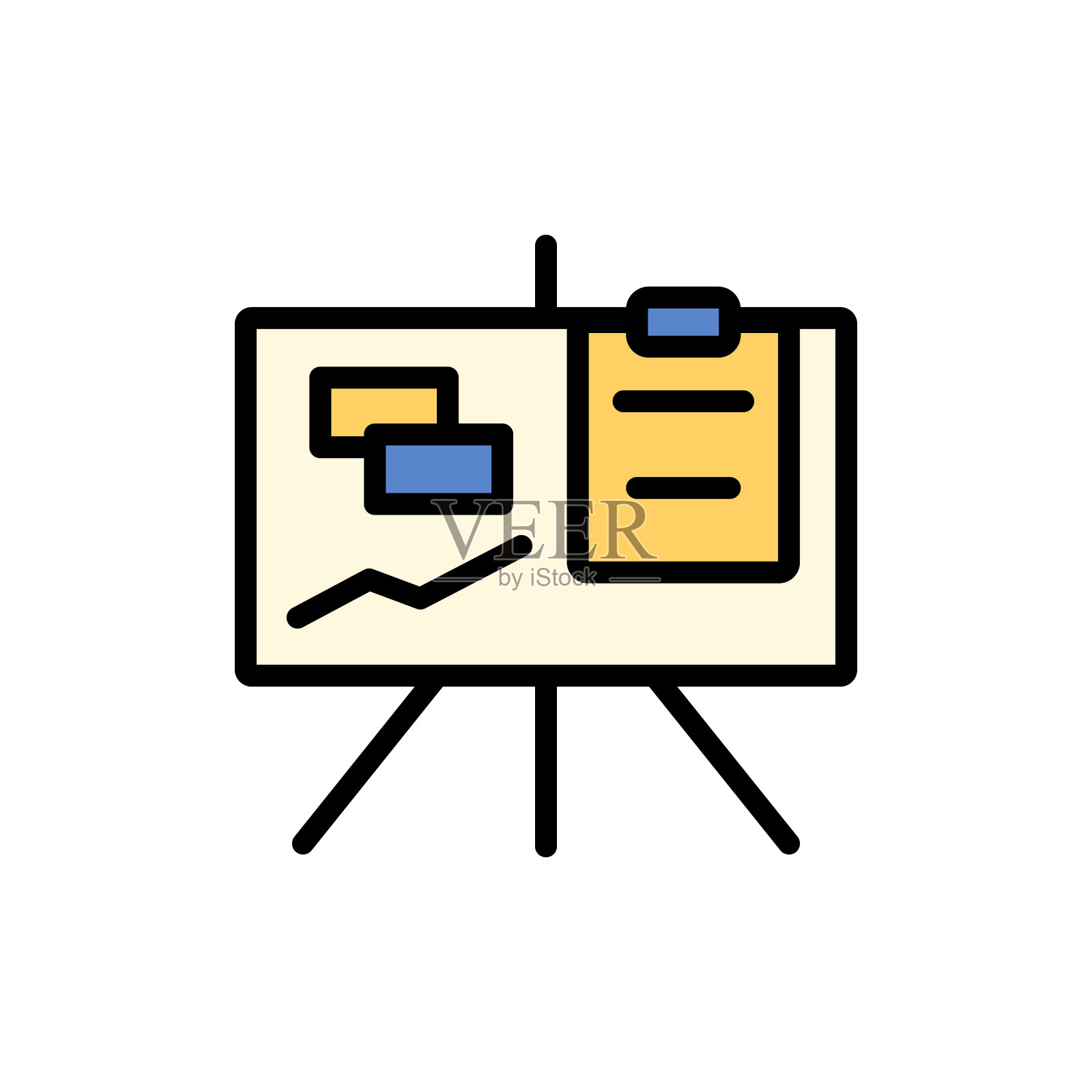 日历计划图标。简单的颜色与大纲矢量元素的黄历图标，用户界面和用户体验，网站或移动应用程序图标素材