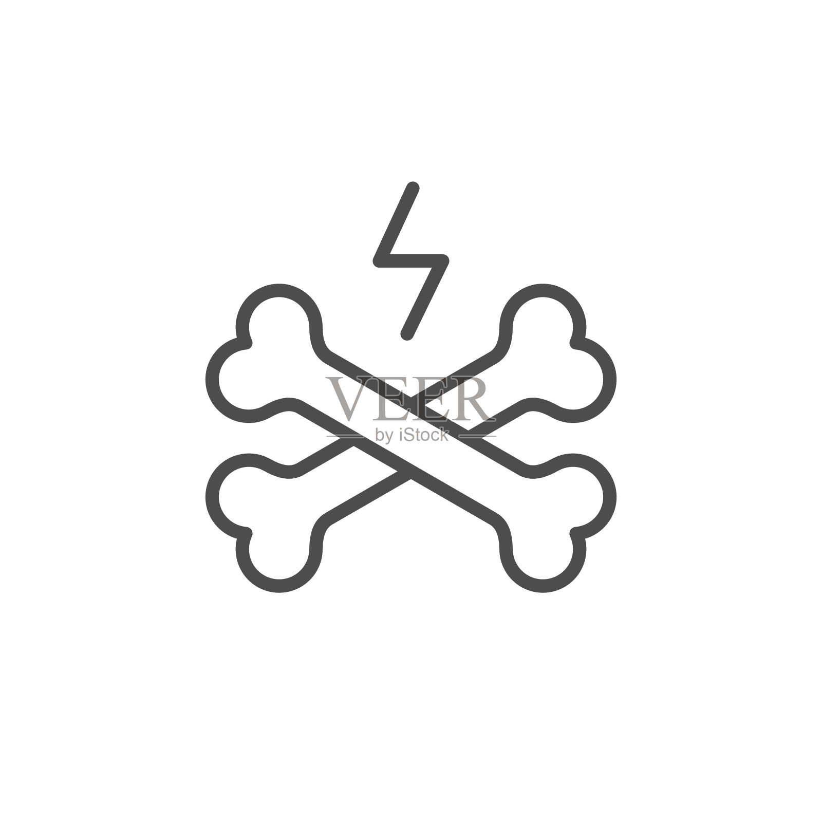 危险和警告线轮廓图标插画图片素材