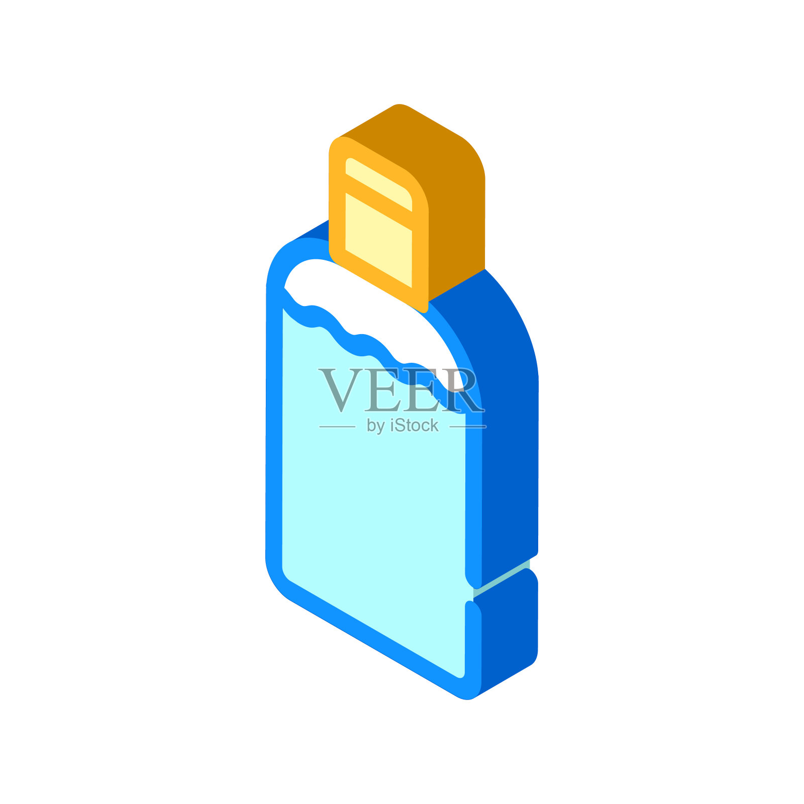 消毒凝胶瓶等距图标矢量插图插画图片素材