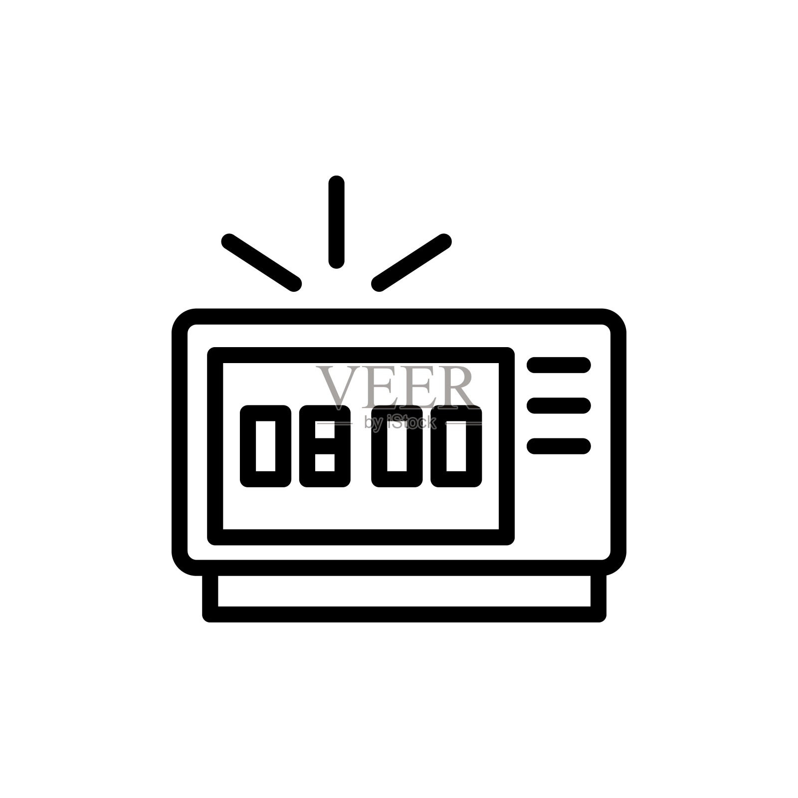 日历时间图标。简单的线条，轮廓矢量元素的黄历图标的用户界面和用户体验，网站或移动应用程序插画图片素材