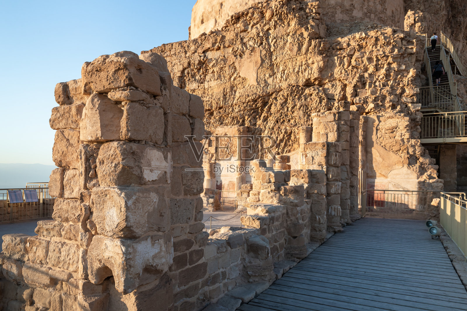 联合国教科文组织世界遗产：马萨达的希律王宫殿遗址照片摄影图片