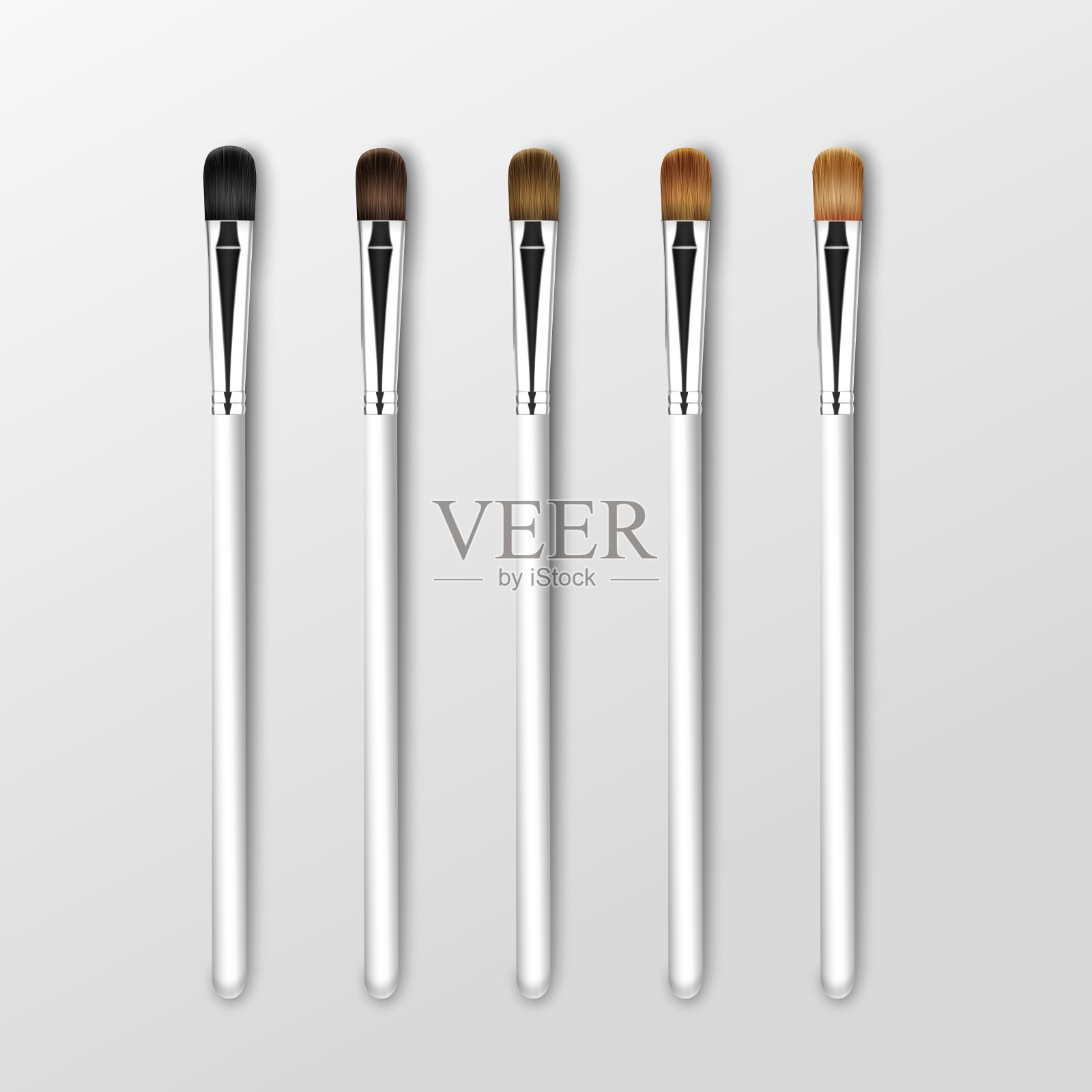 一套专业的化妆眼影刷设计元素图片