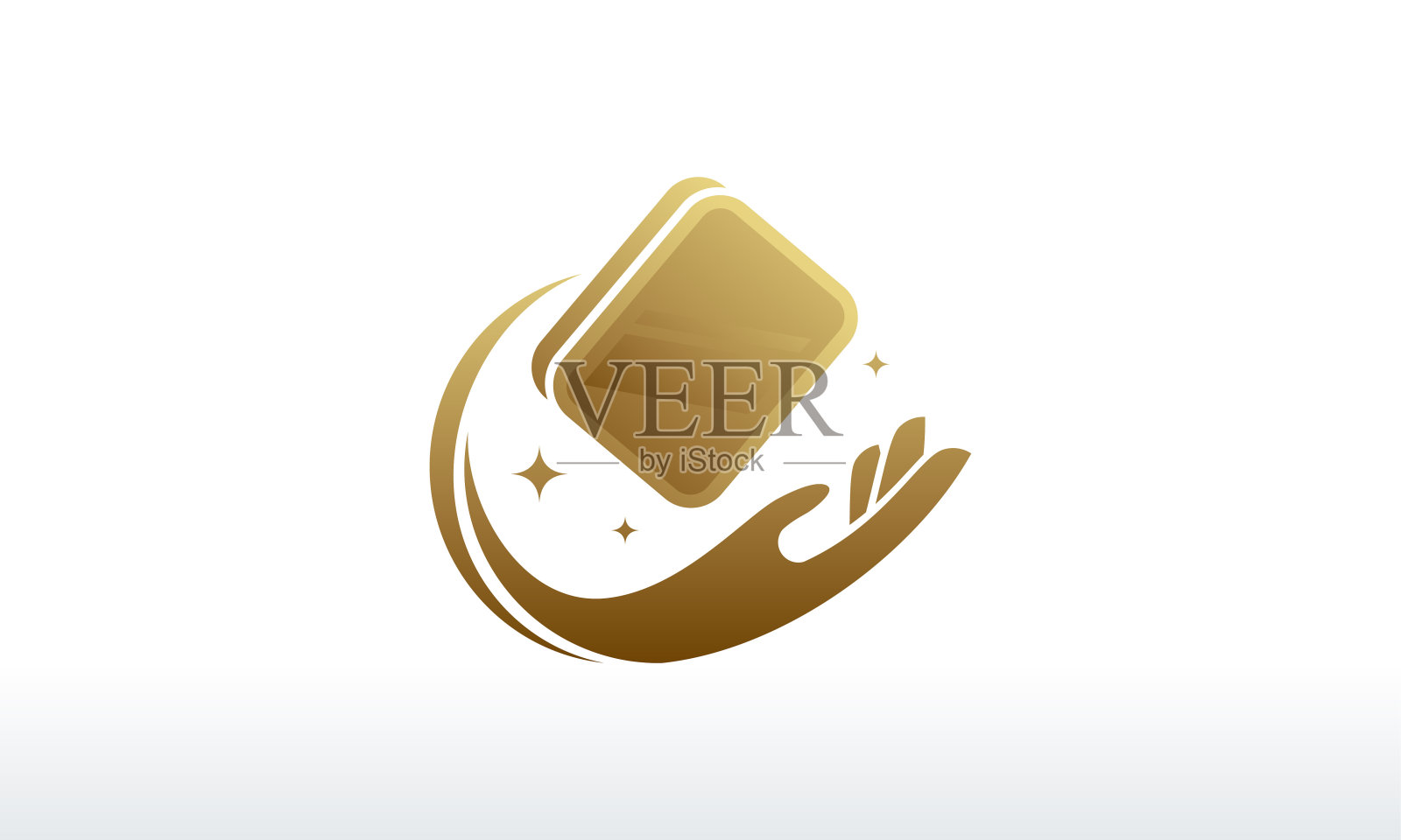 金色的石头标志设计，珠宝标志模板图标，几何钻石标志图标素材