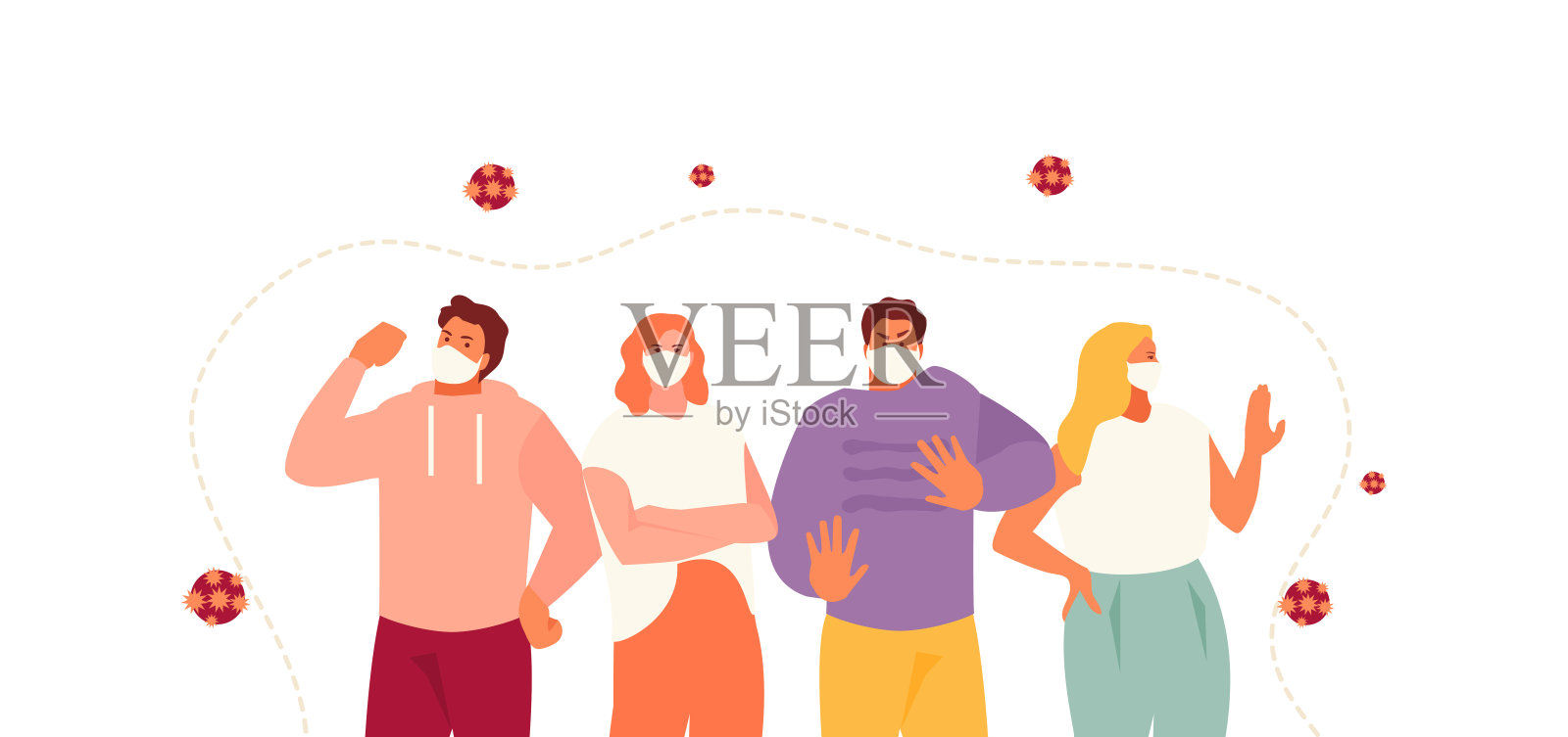 对病毒有良好免疫力的人插画图片素材