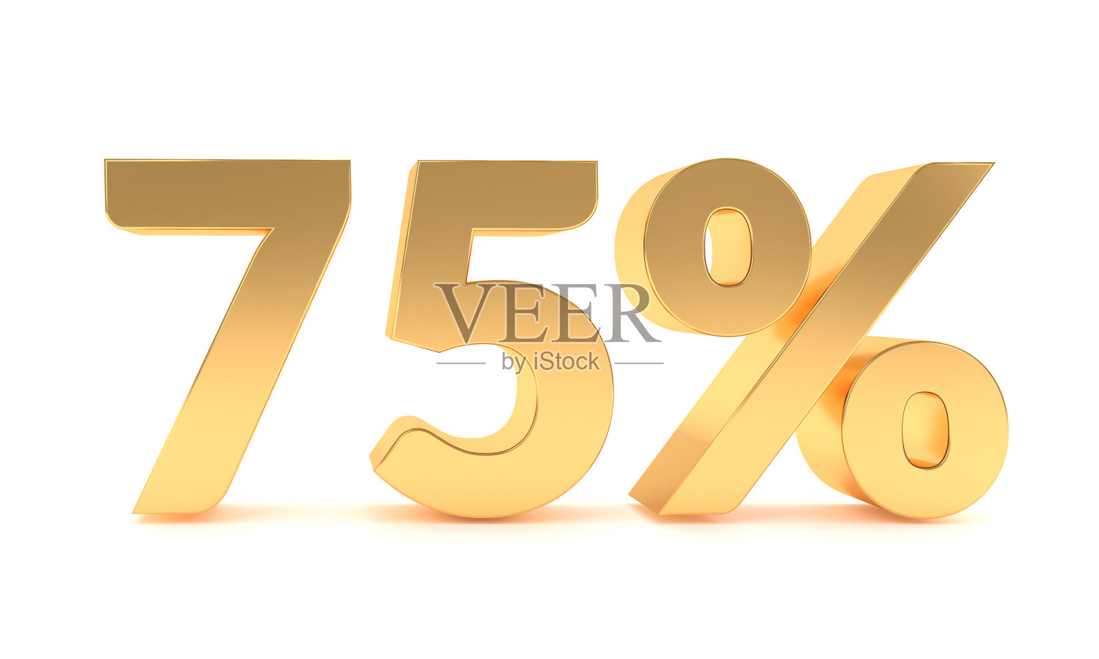 75%的折扣促销。75%的折扣孤立在白色背景照片摄影图片