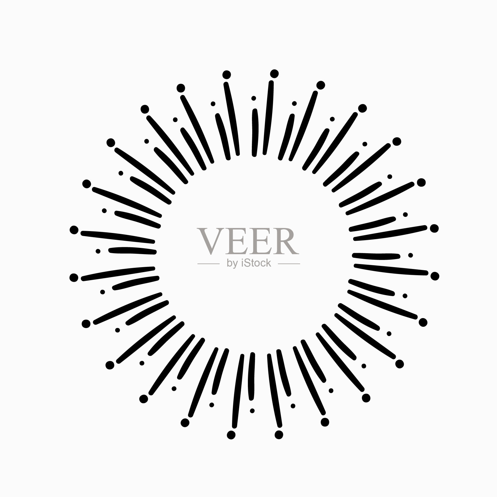 复古手绘sunburst向量插画图片素材