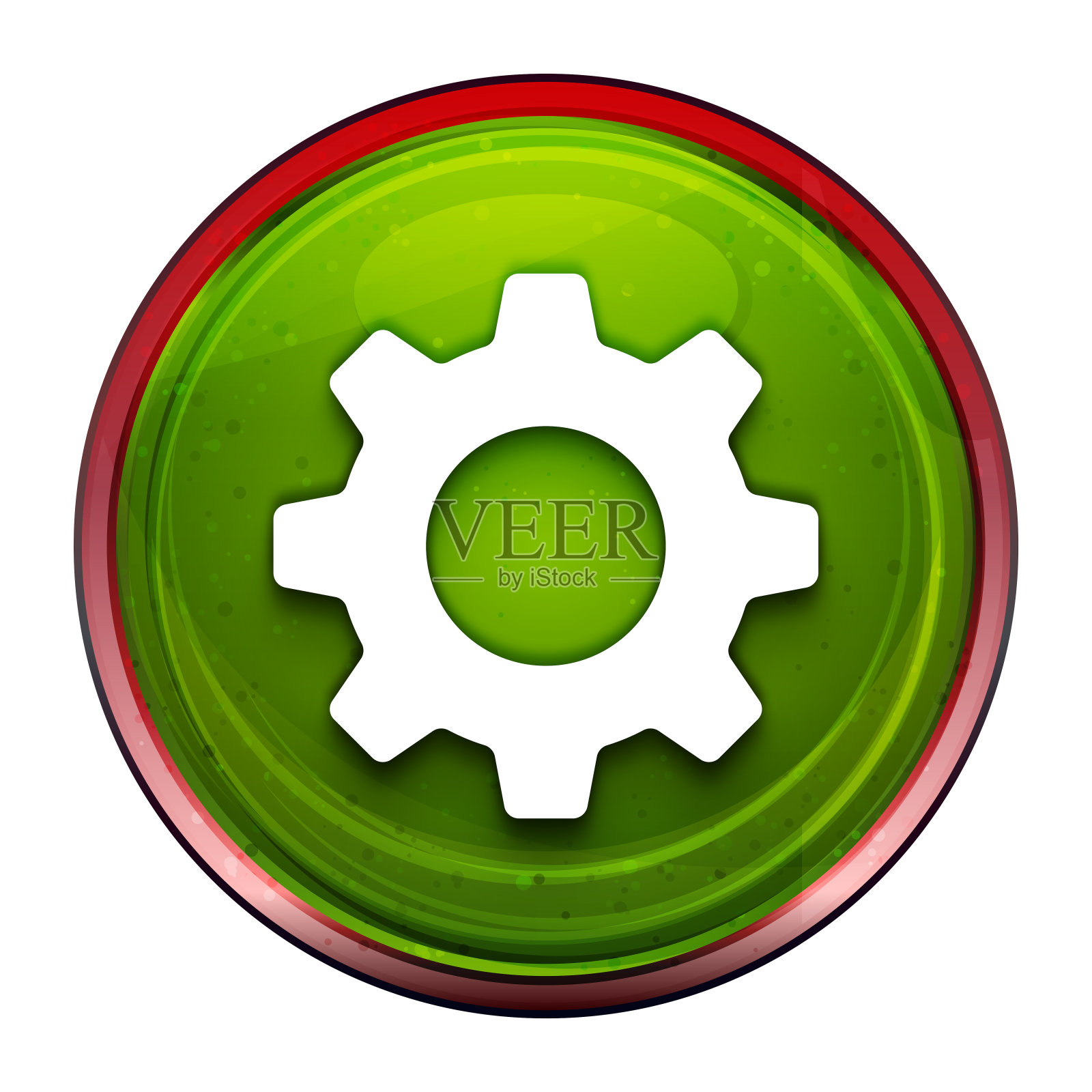 设置图标新鲜绿色圆形按钮插图图标素材