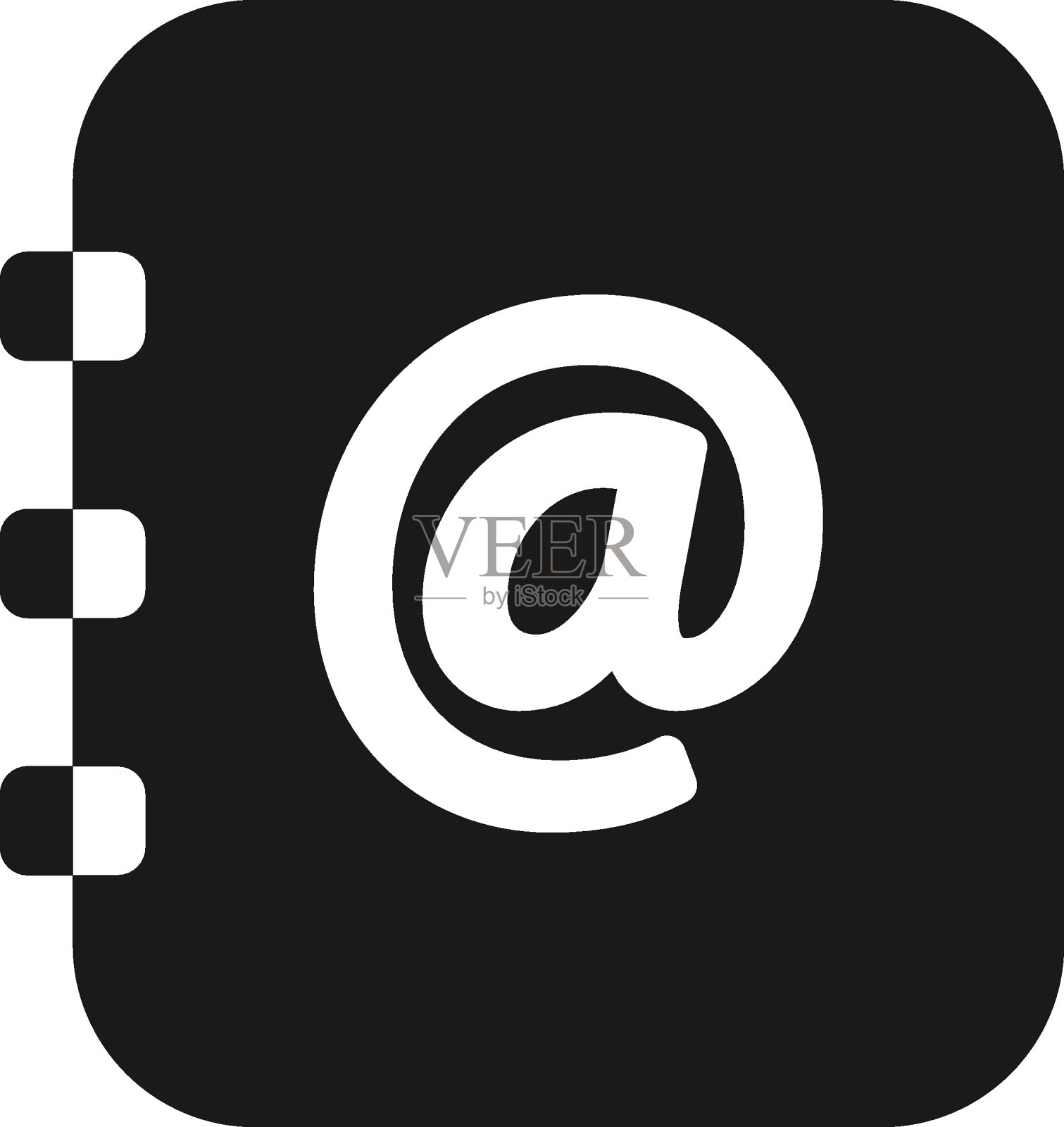 联系书-黑色矢量图标。电话目录书。地址簿矢量图图标素材