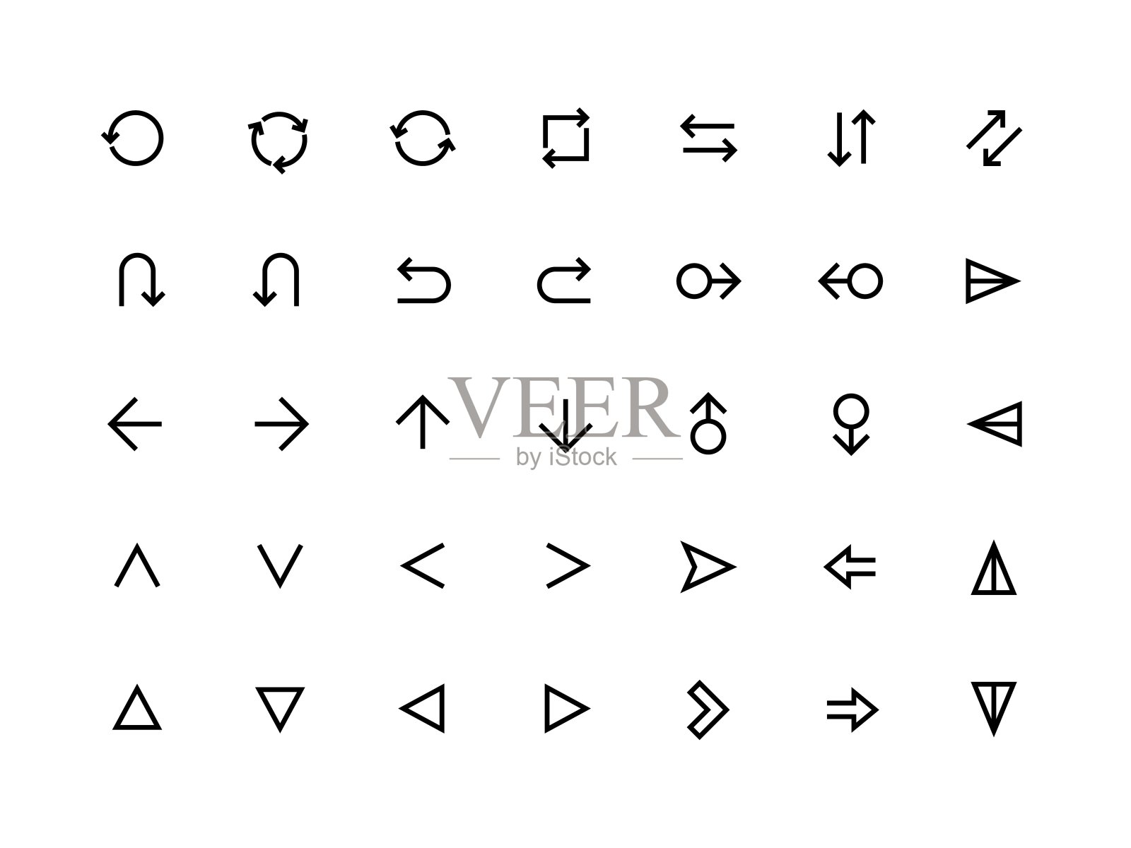 1910.m30.i020.n010.S.c12.1420346216箭头UI图标。网页和移动应用程序向前刷新和返回符号，现代最小箭头。向量可编辑设置图标素材