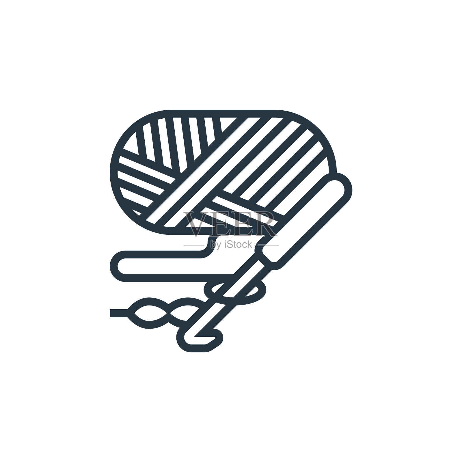 钩针矢量图标孤立的白色背景。大纲，细线钩针图标网站设计和移动，应用程序开发。细线钩针轮廓图标矢量插图。插画图片素材