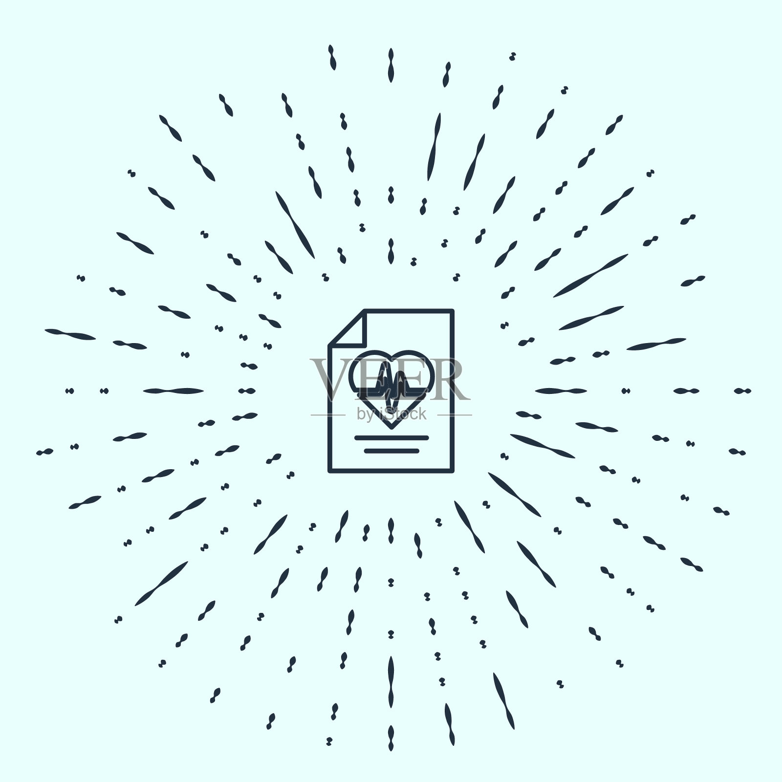 黑线健康保险图标孤立在灰色背景。病人的保护。安全、安全、保护、保护理念。抽象的圆随机点。向量插画图片素材