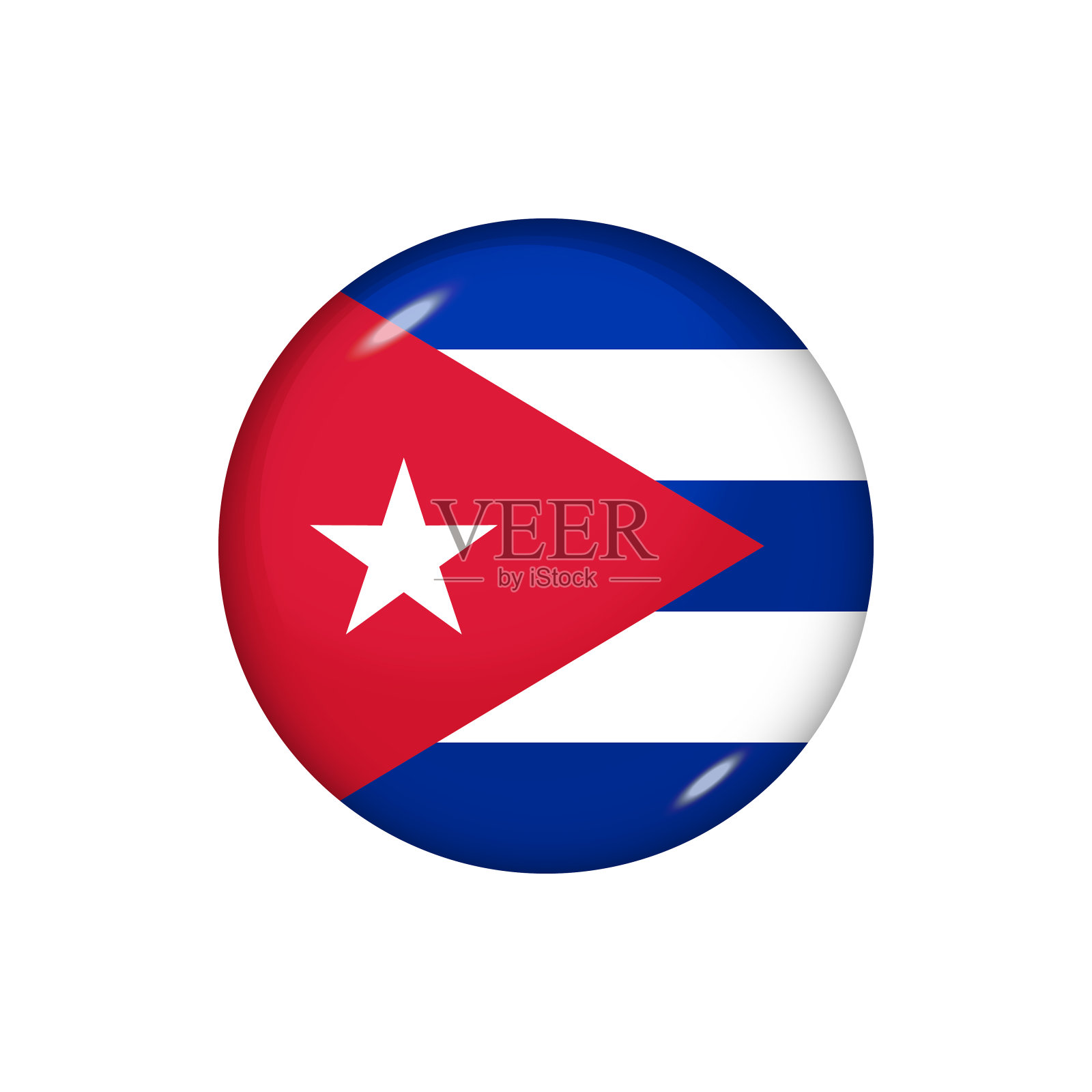光滑的国旗象征着古巴图标素材