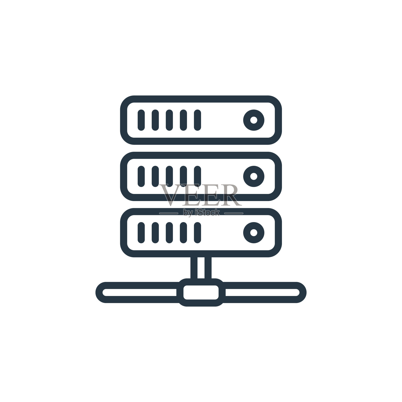 网络服务器图标矢量来自物联网概念。细线说明网络服务器可编辑笔画。网络服务器线性标志，用于web和移动应用程序，标志，印刷媒体。插画图片素材