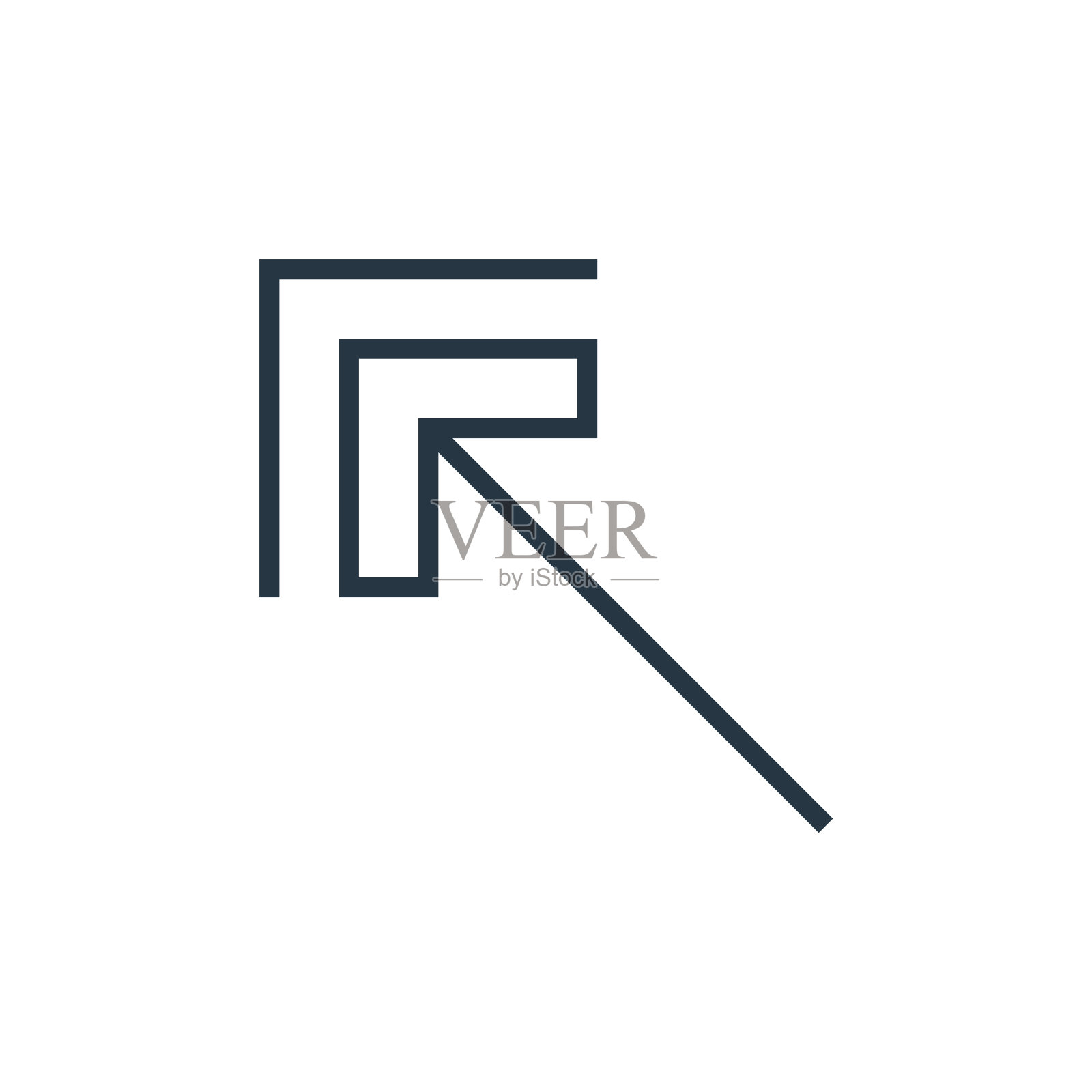 对角箭头图标矢量箭头概念。细线插图对角线箭头可编辑的描边。对角线箭头线性符号用于web和移动应用程序，标志，印刷媒体。图标素材