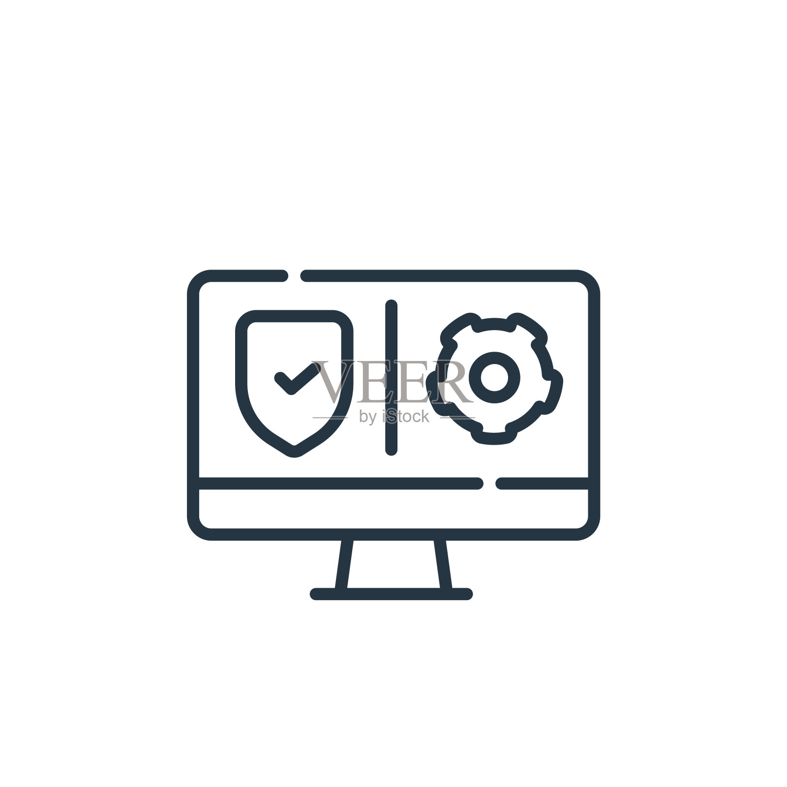 VPN矢量图标隔离在白色背景。轮廓，细线vpn图标用于网站设计和移动，应用程序开发。细线vpn轮廓图标矢量插图。插画图片素材