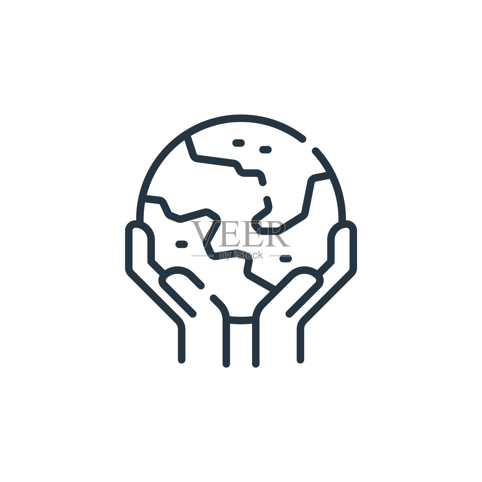 世界矢量图标孤立在白色背景。轮廓，细线世界图标的网站设计和移动，应用程序开发。细线世界轮廓图标矢量插图。插画图片素材