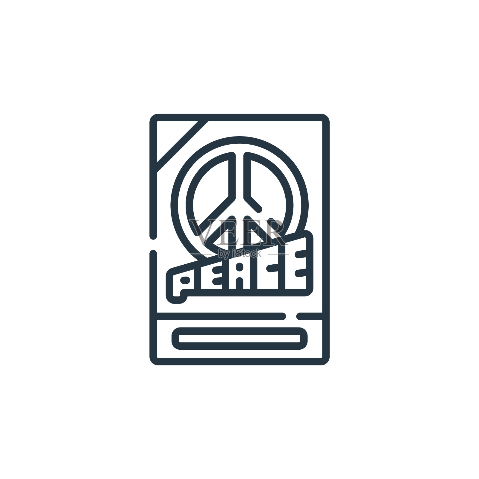 和平矢量图标孤立在白色背景。大纲，细线和平图标用于网站设计和移动，应用程序开发。细线和平轮廓图标矢量插图。插画图片素材