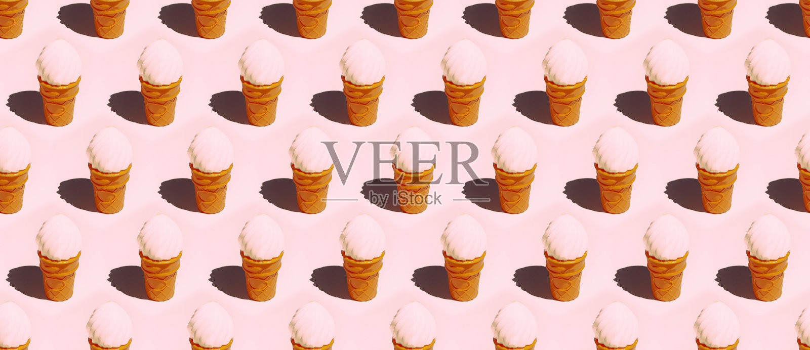 最小的无缝图案香草冰淇淋照片摄影图片