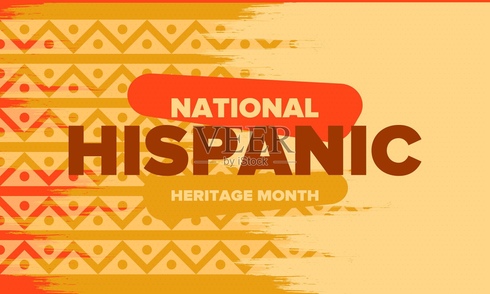 9月和10月的全国拉美裔传统月。西班牙和拉丁美洲文化。庆祝每年在美国。海报、卡片、横幅和背景。矢量图插画图片素材