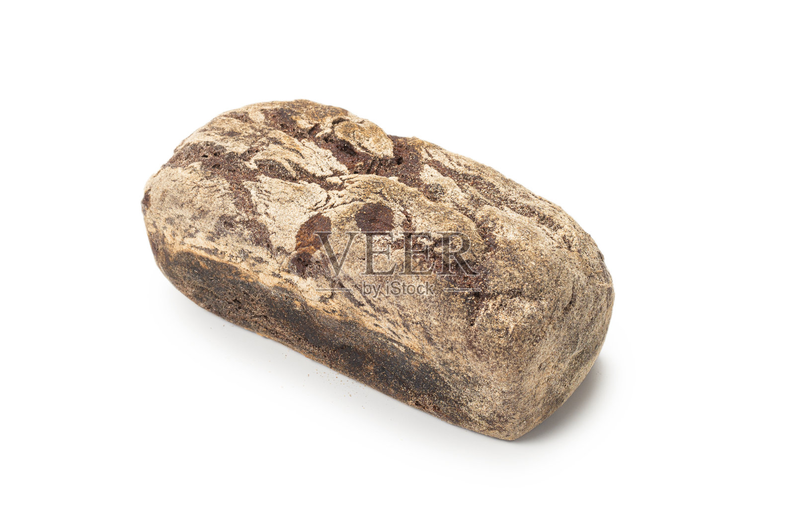 黑面包孤立在白色背景上。照片摄影图片