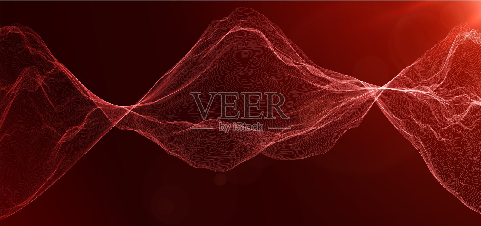 摘要波背景。音乐或声音插图。大数据的技术。人工智能的概念。网络可视化。未来的量子计算。插画图片素材