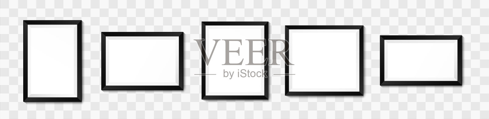 逼真的画框模型。向量的背景设计元素图片