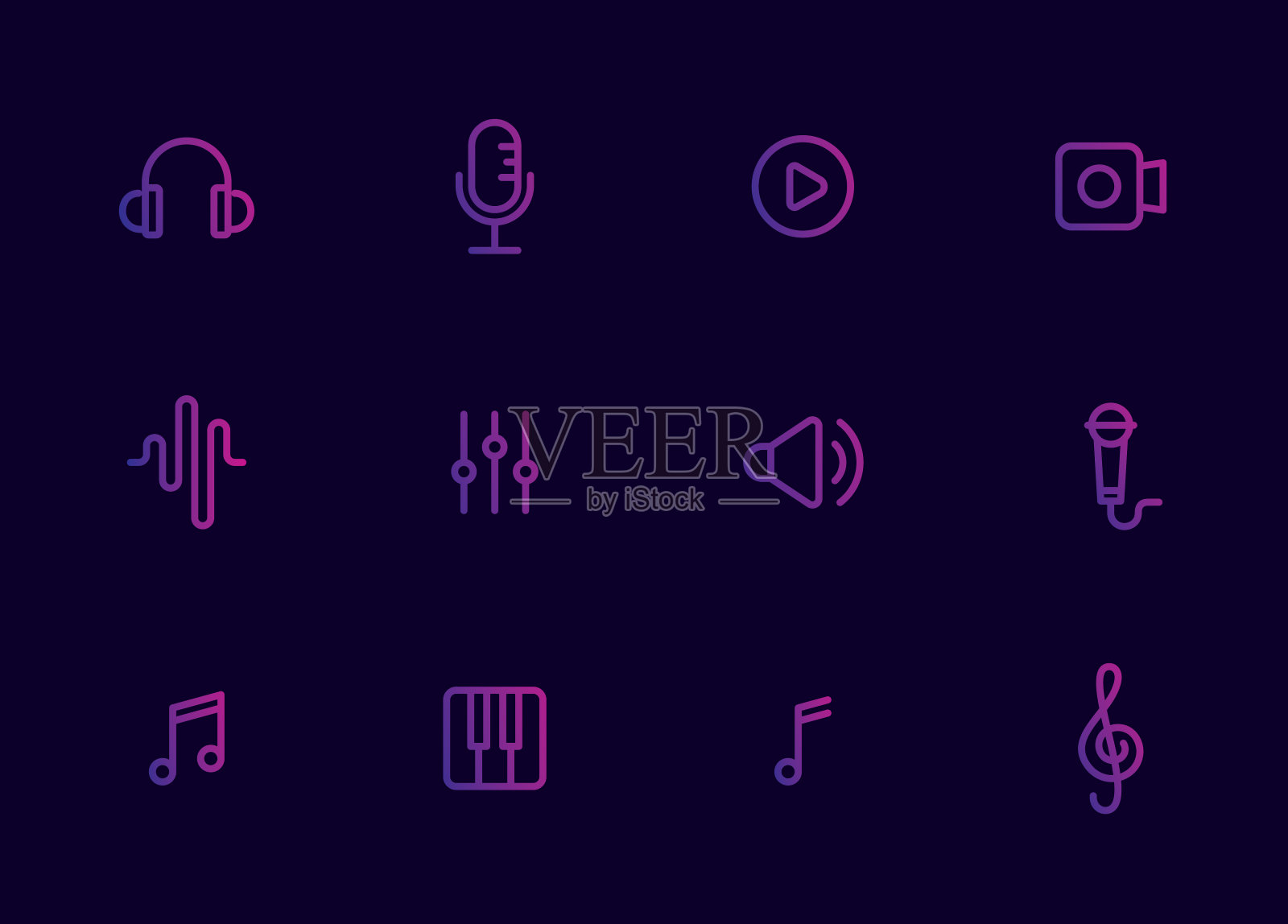 音乐图标集。向量。图标素材