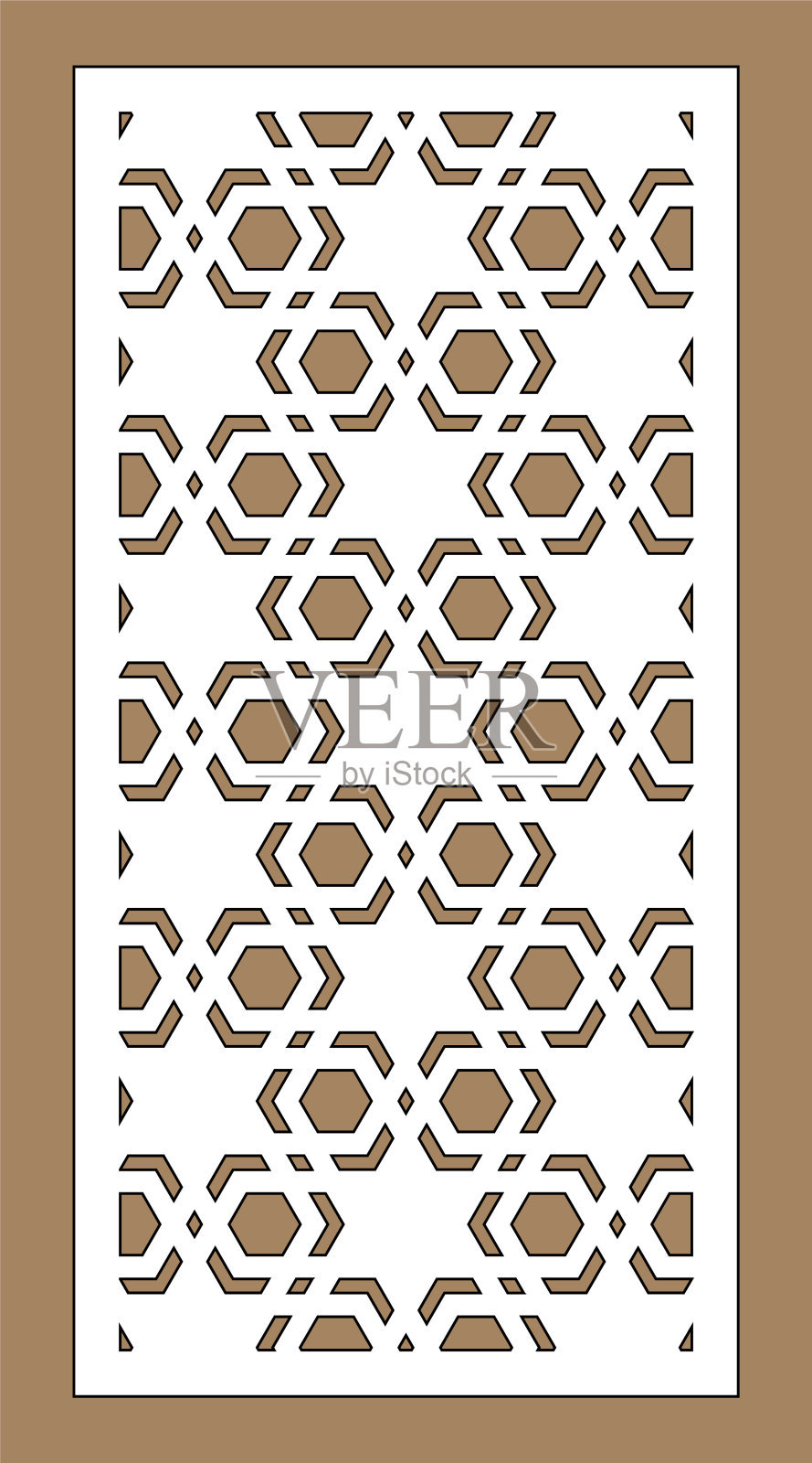 Cnc装饰图案，加利设计，室内元素。伊斯兰，阿拉伯激光切割。遮阳屏，隐私栅栏模板。激光切割矢量面板，屏幕，围栏，分隔插画图片素材