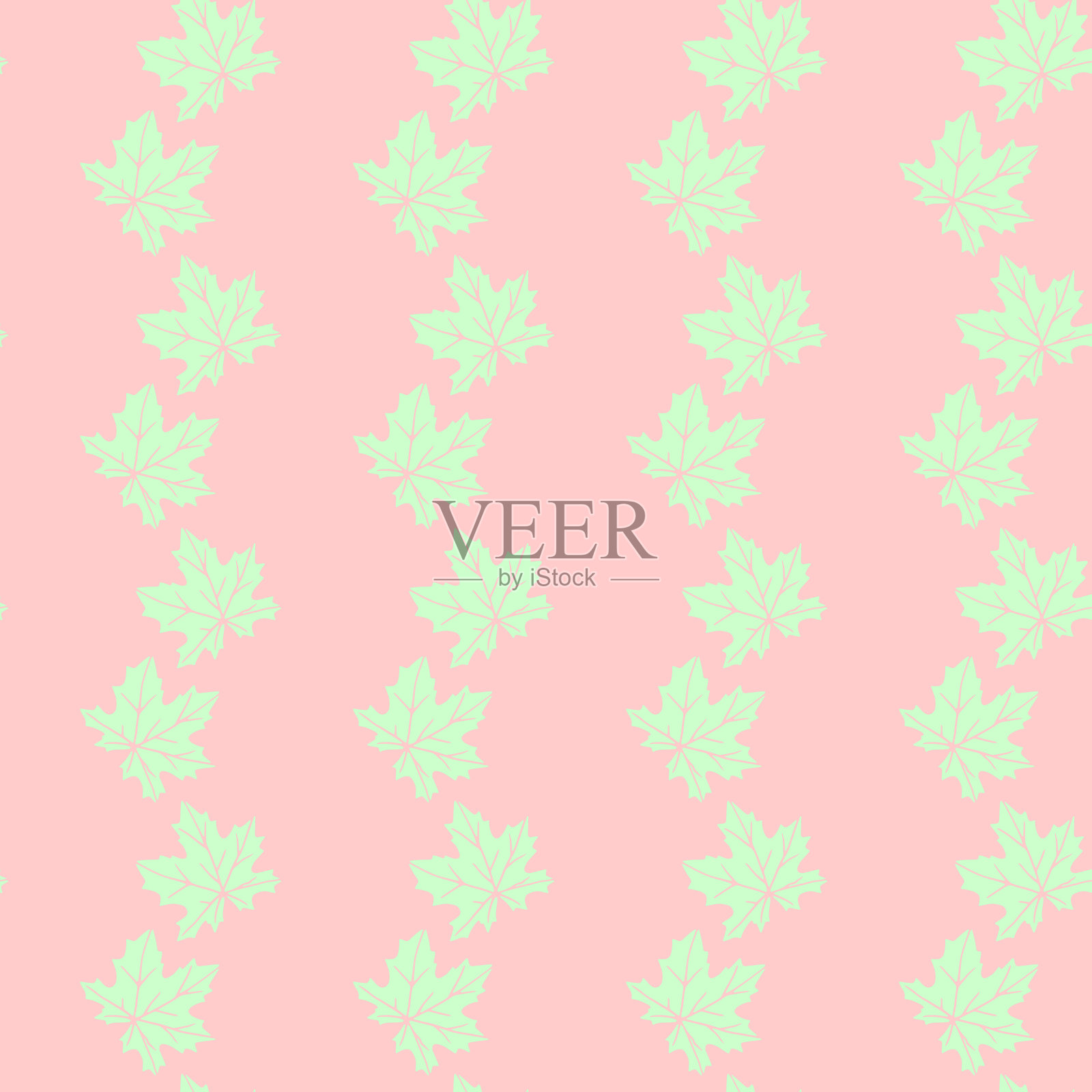 无缝图案的剪影枫叶孤立在浅粉色的背景。简单的蜡笔矢量纹理织物，邀请，家用纺织品。秋的概念，森林，落叶插画图片素材