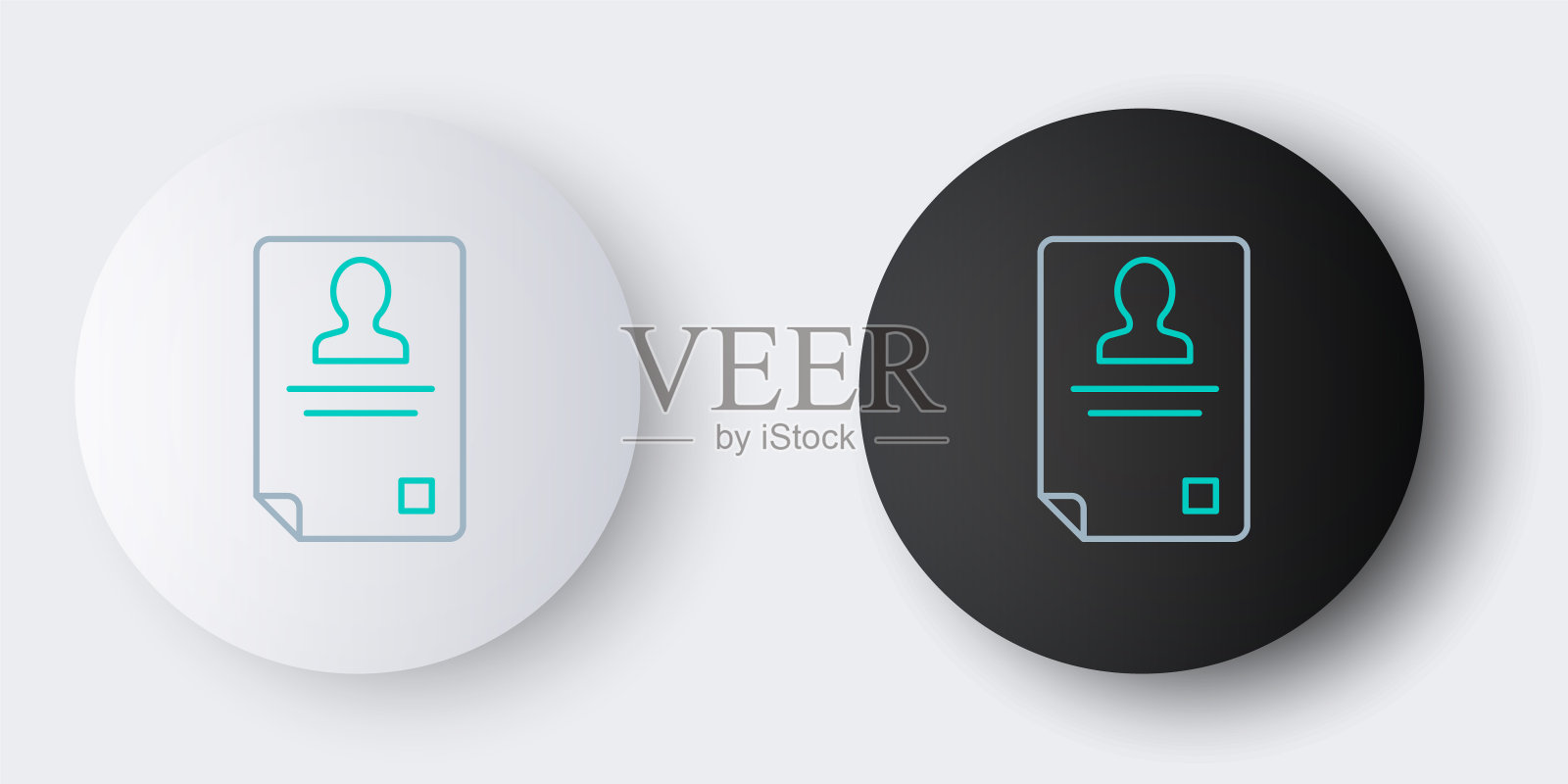 线识别徽章图标孤立在灰色背景。它可以用于展示，公司的身份，广告。色彩斑斓的轮廓的概念。向量图标素材