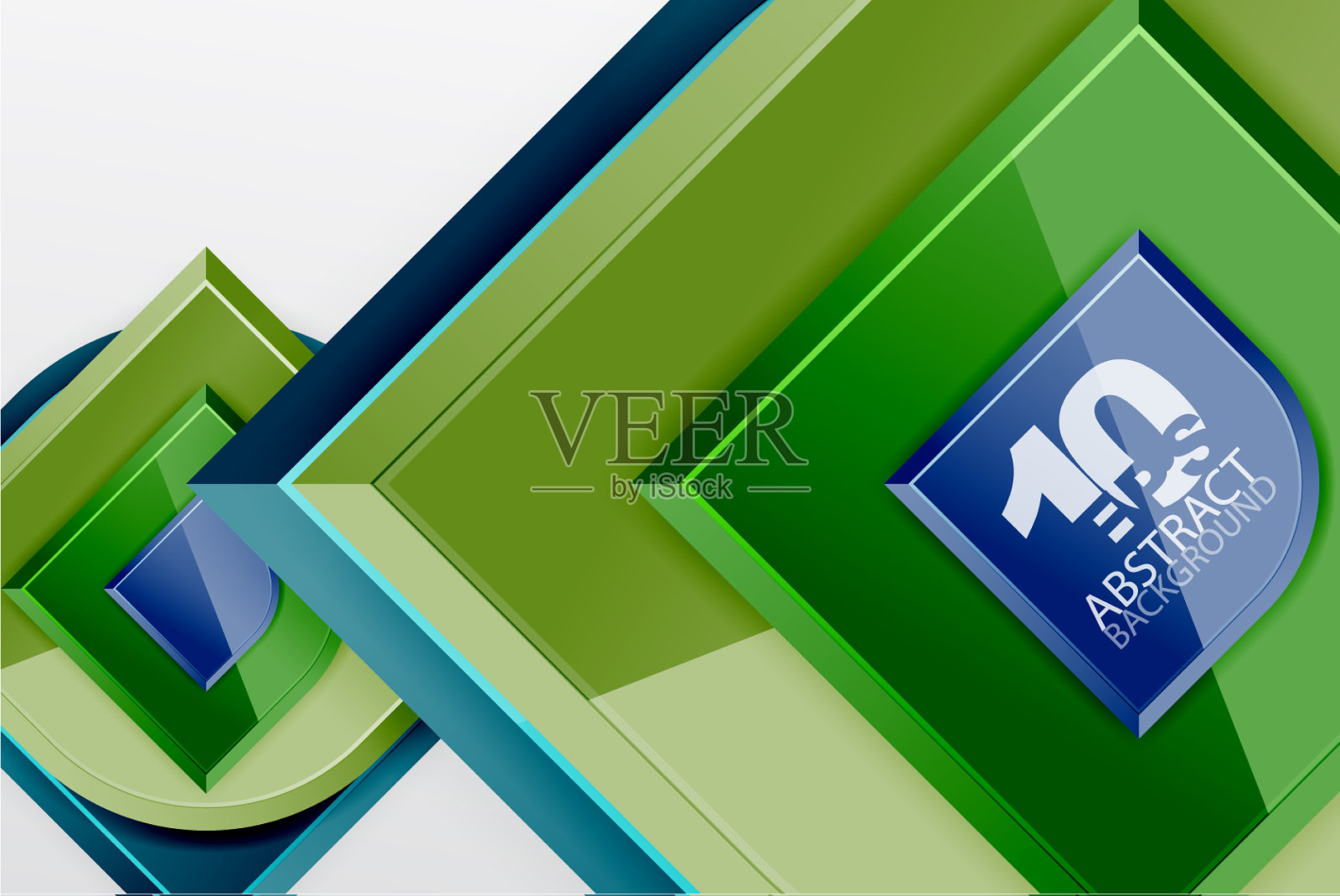 光滑的玻璃方块与圆形元素几何插画图片素材