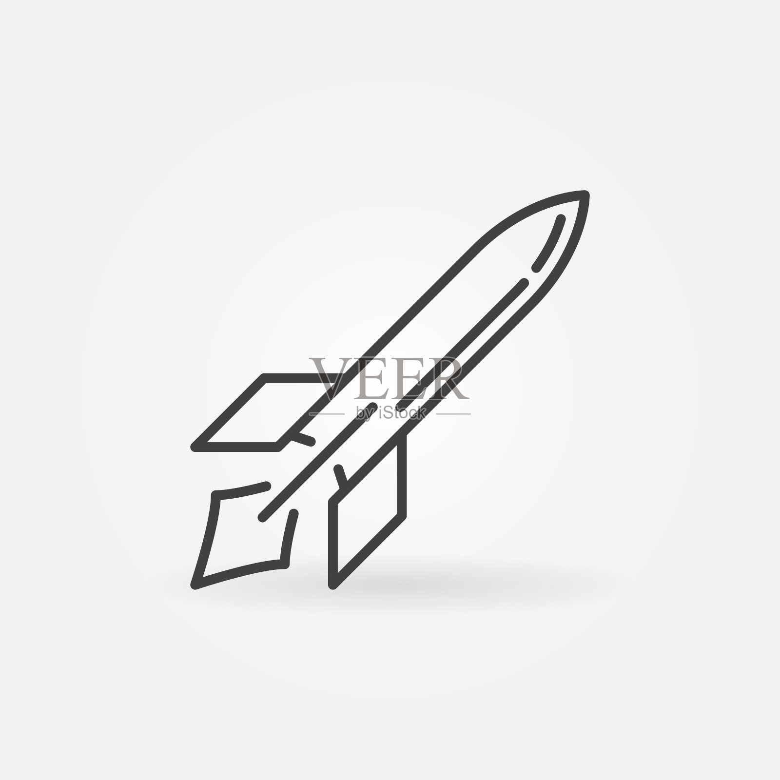 导弹轮廓图标战争线性符号插画图片素材