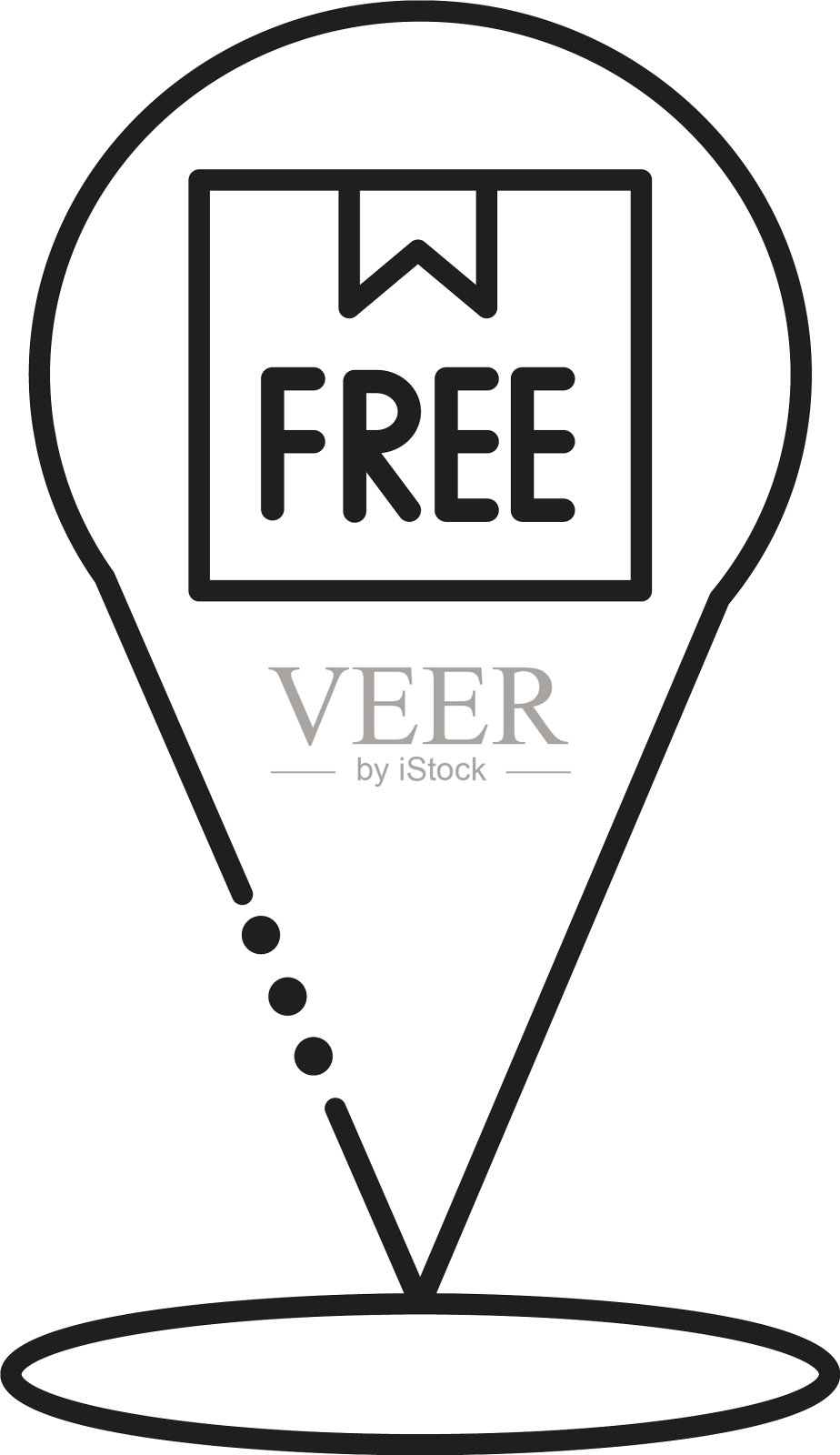 交货免费盒与销定位线风格设计元素图片