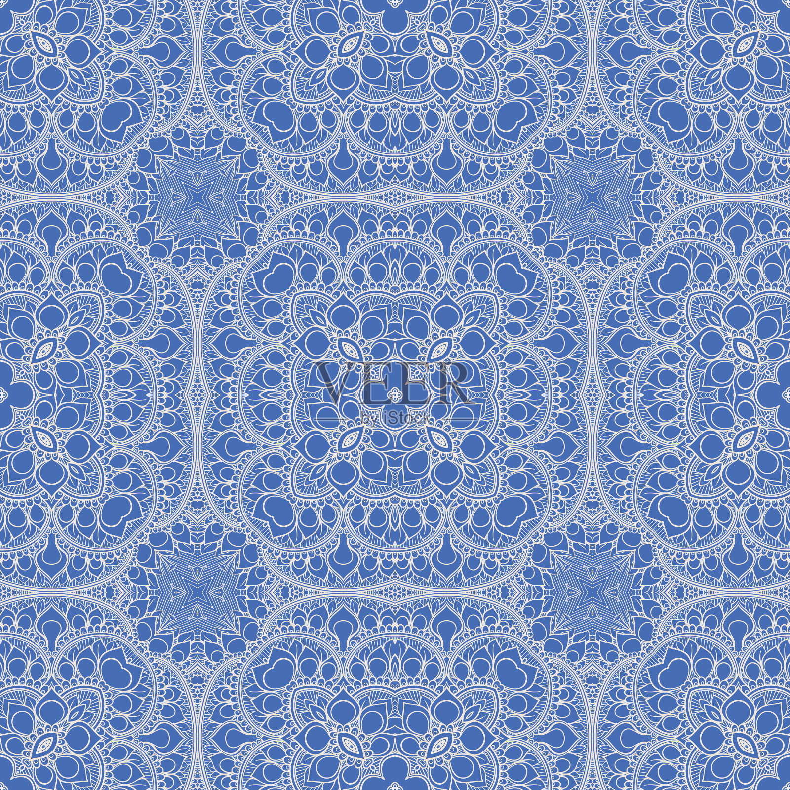 蓝叶模式插画图片素材