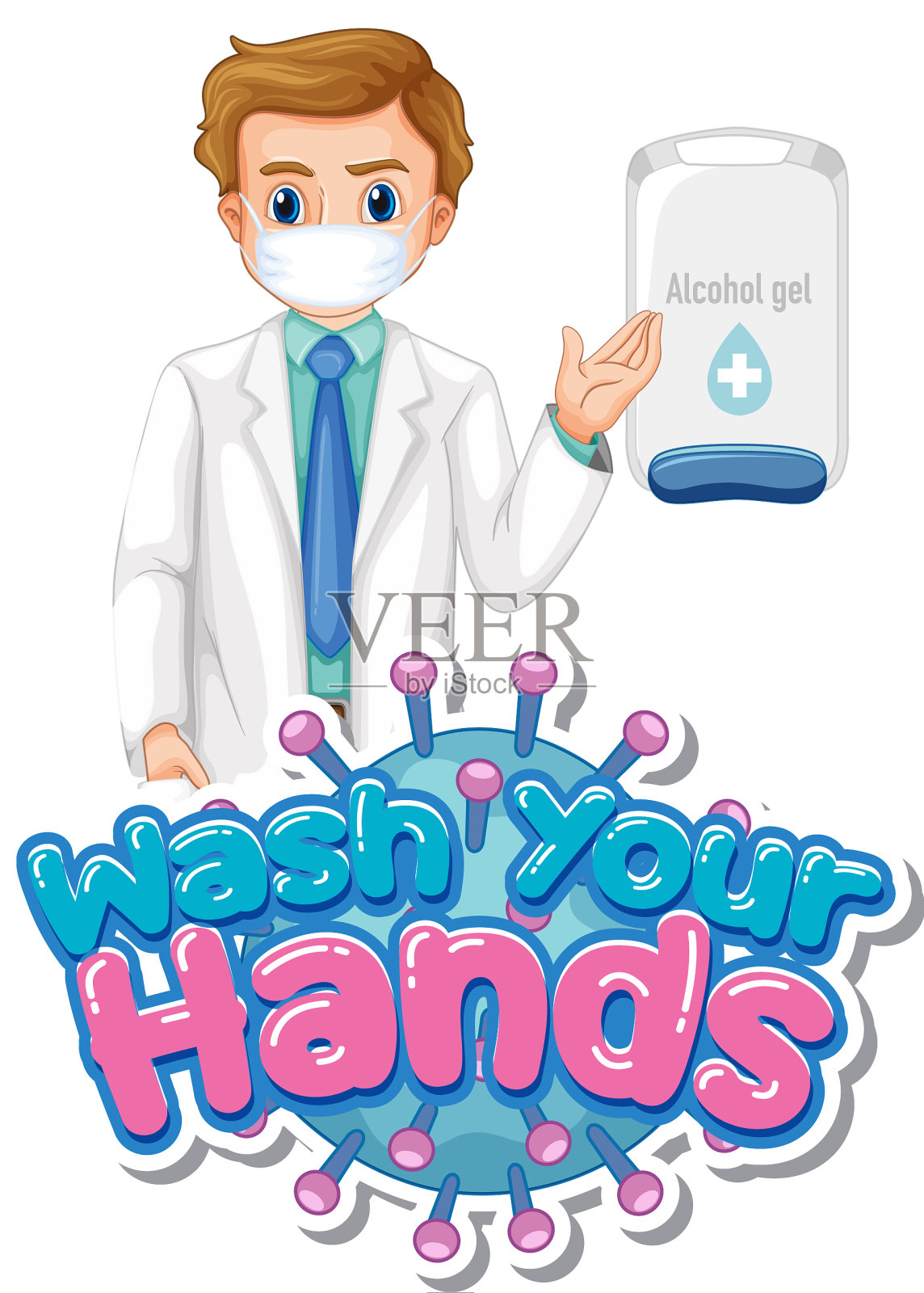 洗手海报设计与医生设计元素图片