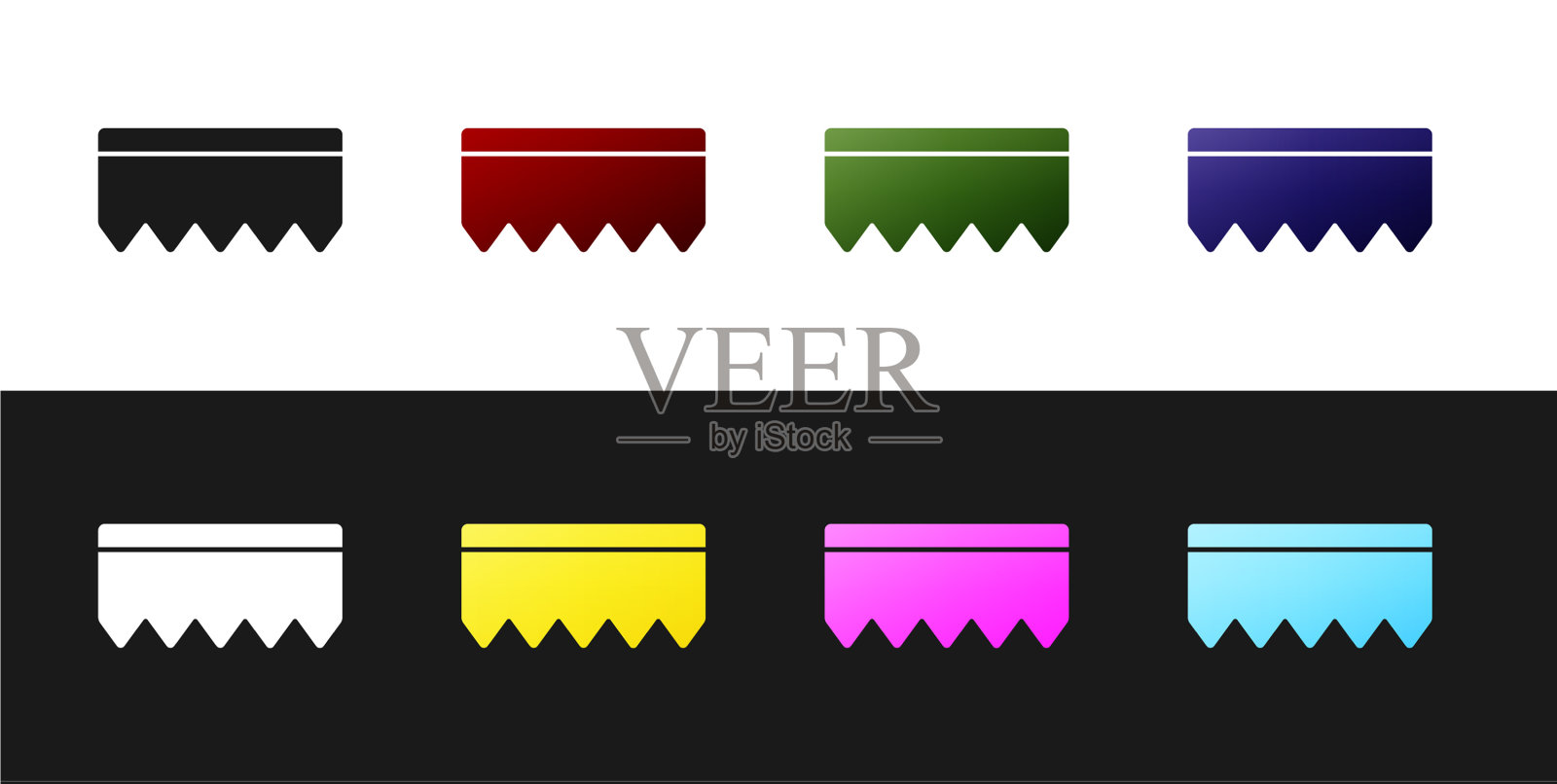 设置海绵与气泡图标孤立在黑色和图标素材